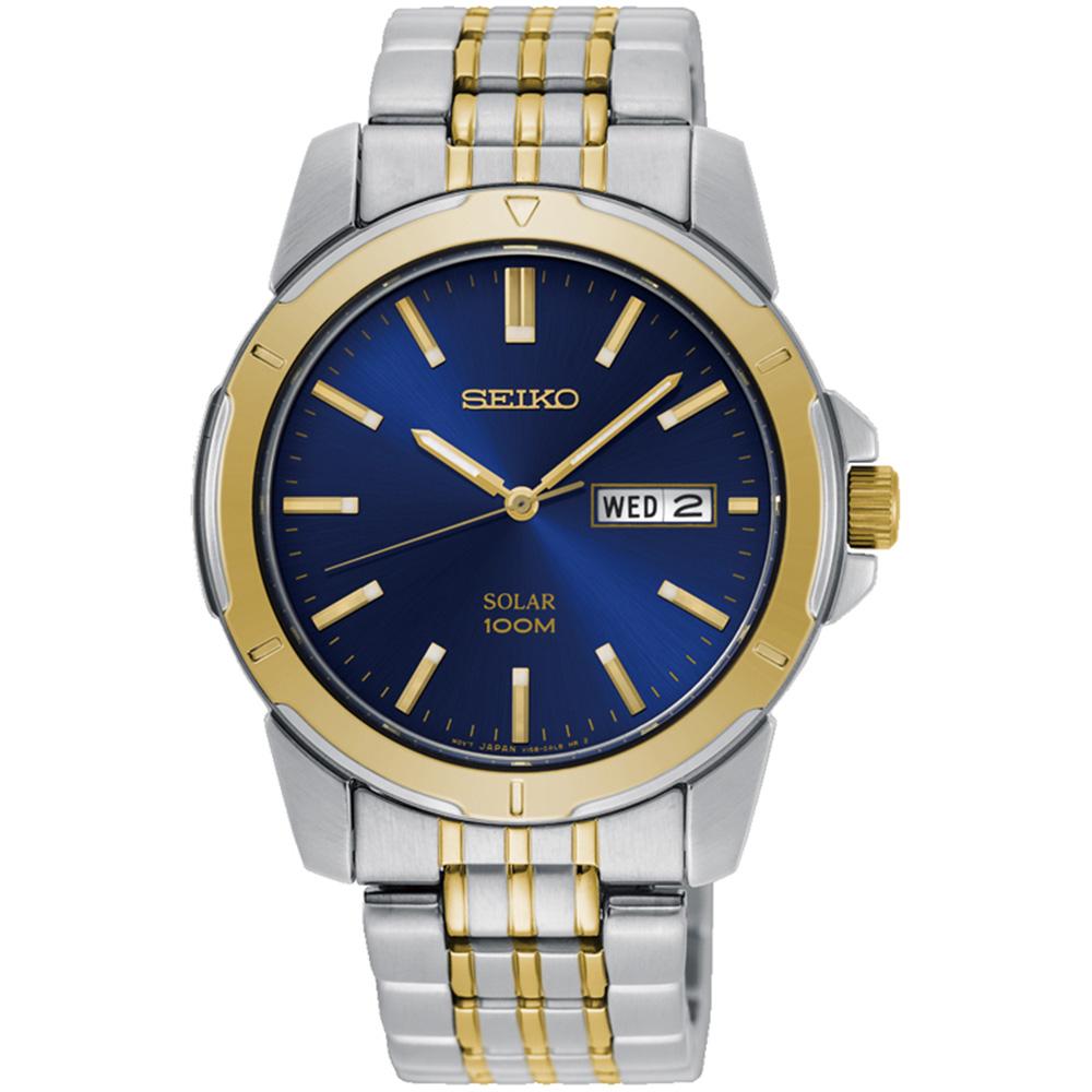 Seiko solar cheap watch gold