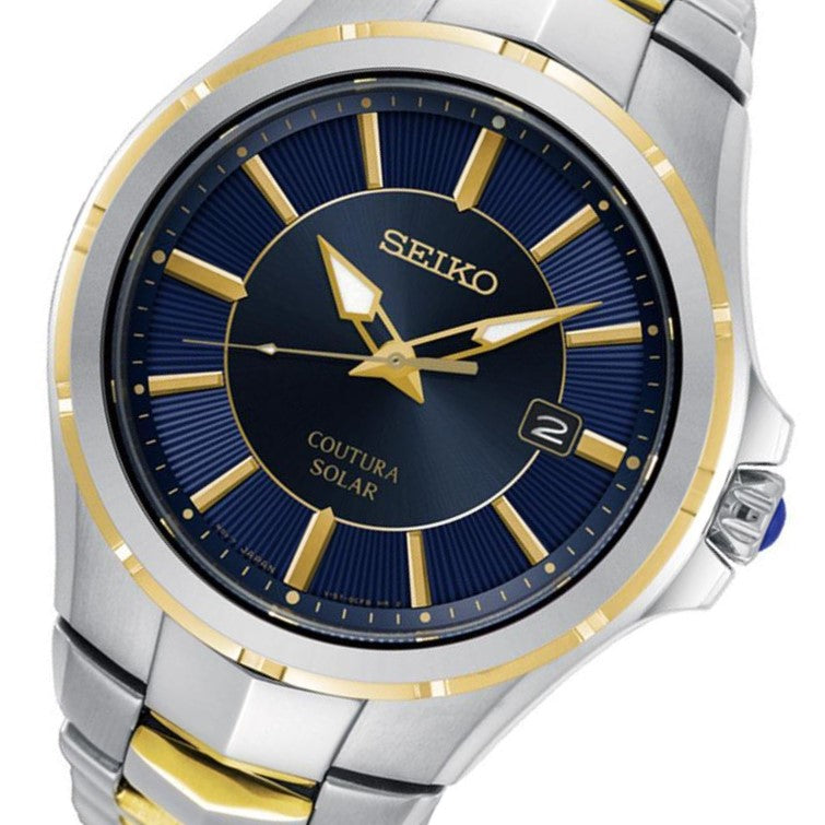 Seiko Coutura Dual-Tone Solar Powered Men's Watch - SNE514P