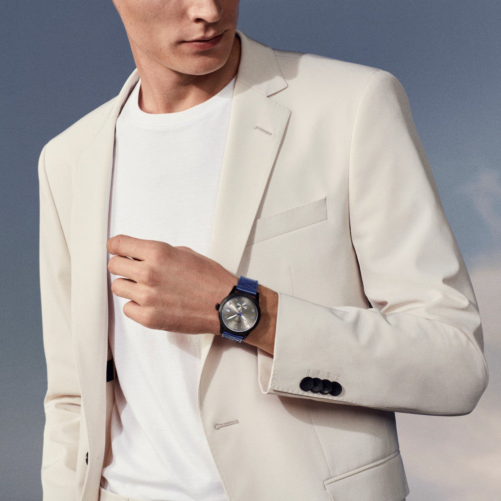 Boss Legacy Blue Leather Grey Dial Men's Watch - 1513684