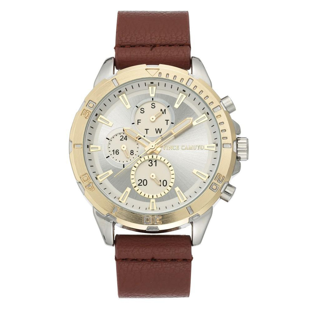 Vince Camuto Brown Polyurethane Band Men's Watch - VC1141SVTT