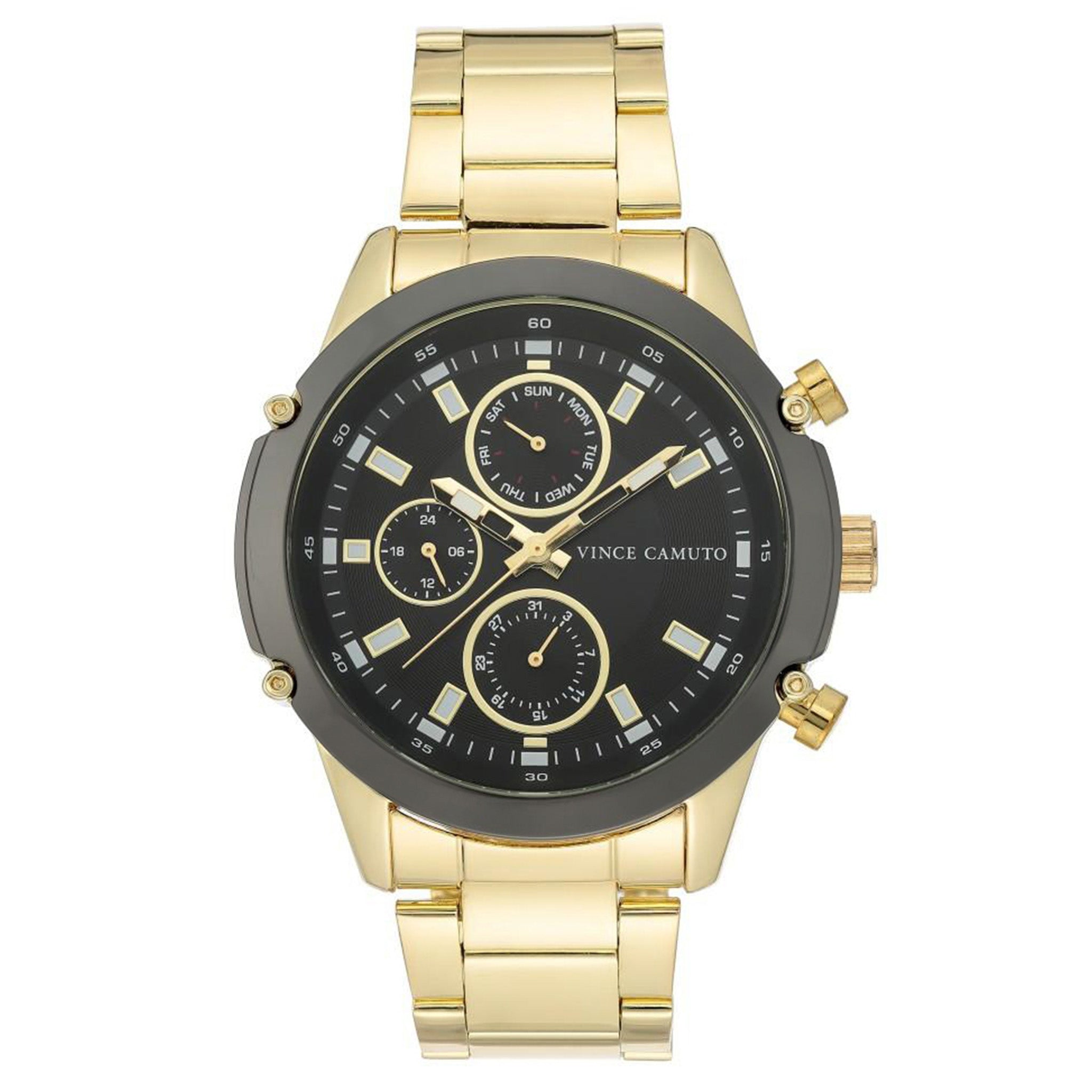 Vince Camuto Elegant Gold Steel Men's Watch - VC1135BKGP
