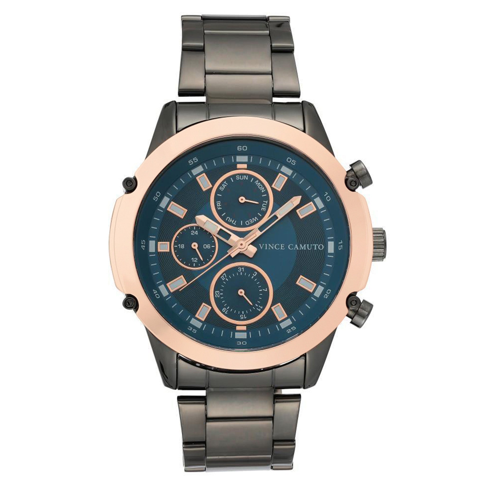 Vince Camuto Elegant Gun Steel Men's Watch - VC1135BLRT