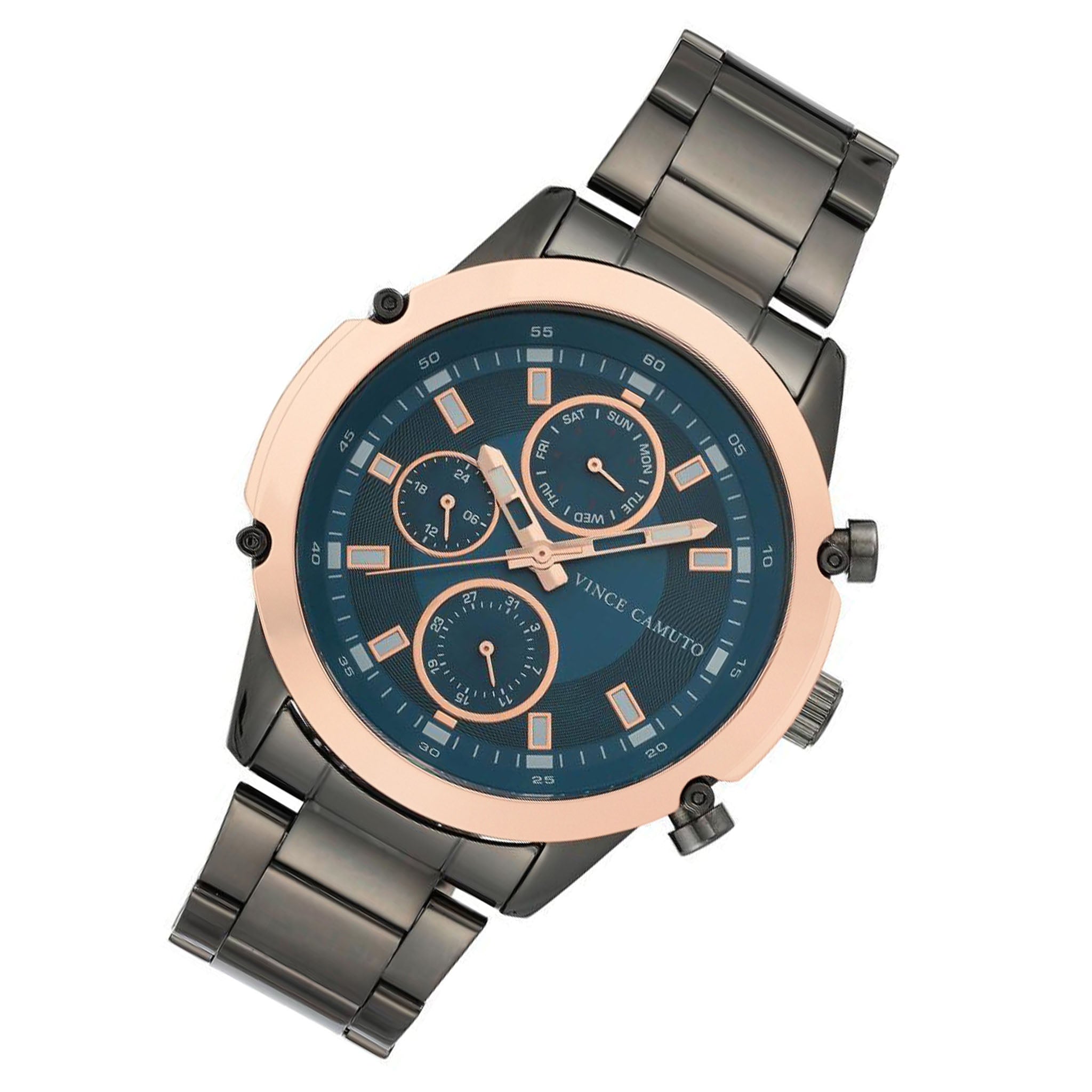 Vince Camuto Elegant Gun Steel Men's Watch - VC1135BLRT
