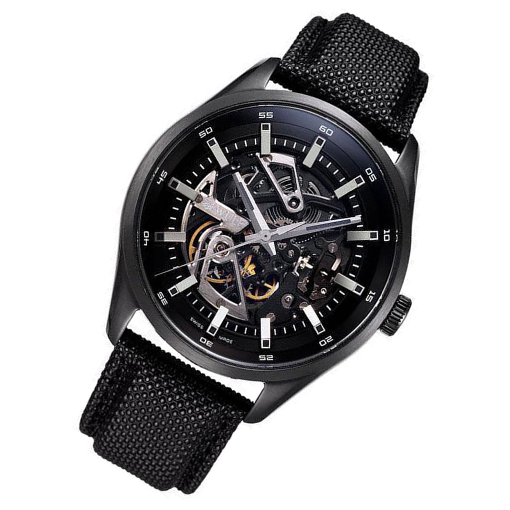 Wulf Exo Black Leather Men's Automatic Watch - WF02.05