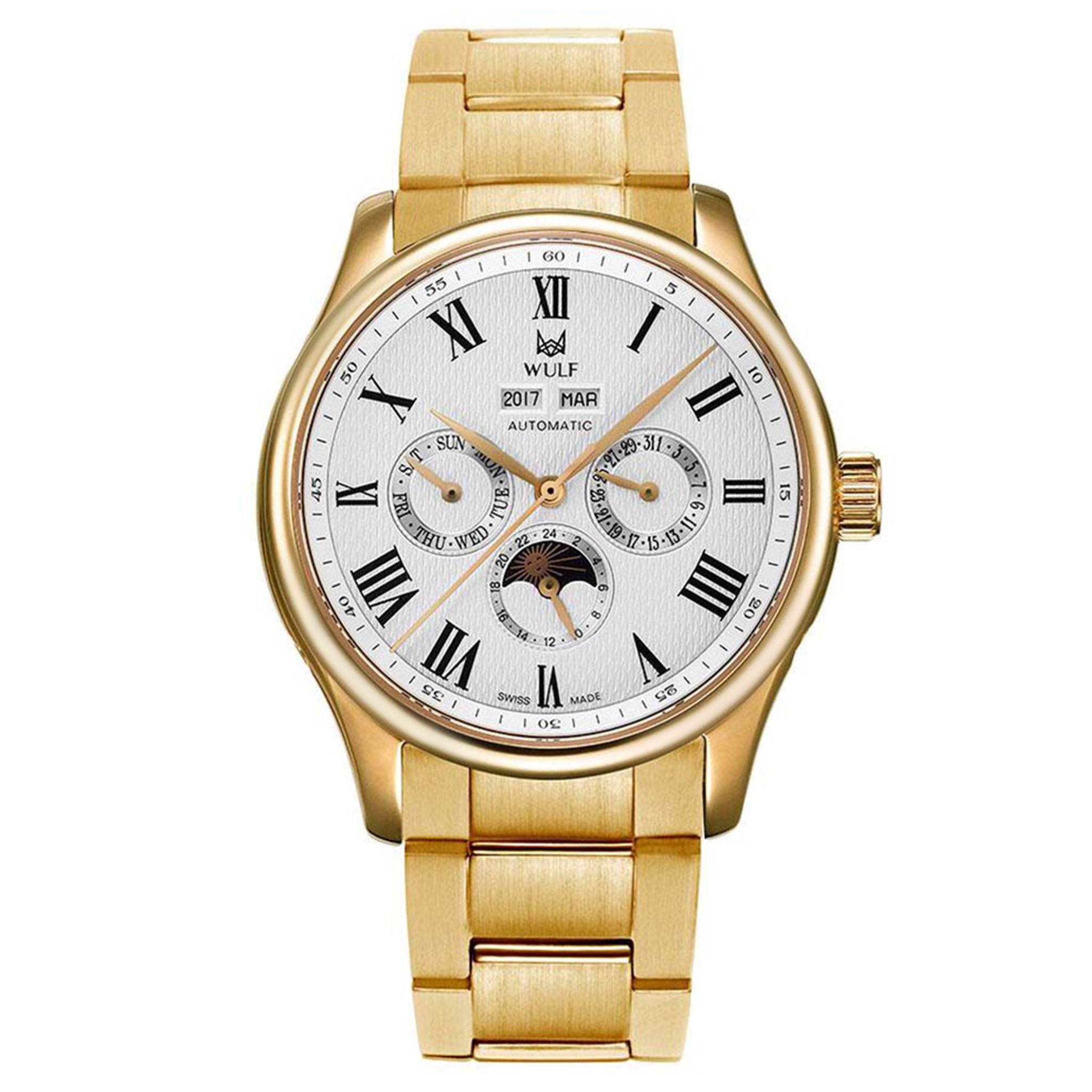 WULF Lycan-X Gold Steel Automatic Men's Watch - WF03.06M