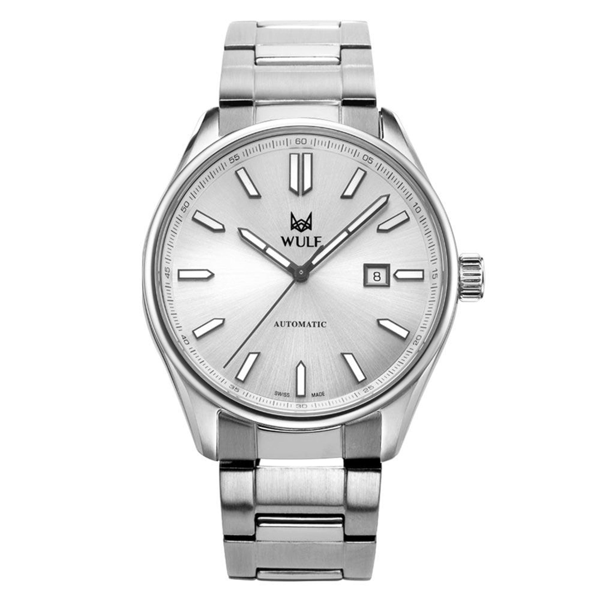 WULF Alpha 43mm Silver Steel Automatic Swiss Made Unisex Watch - WF04.01M