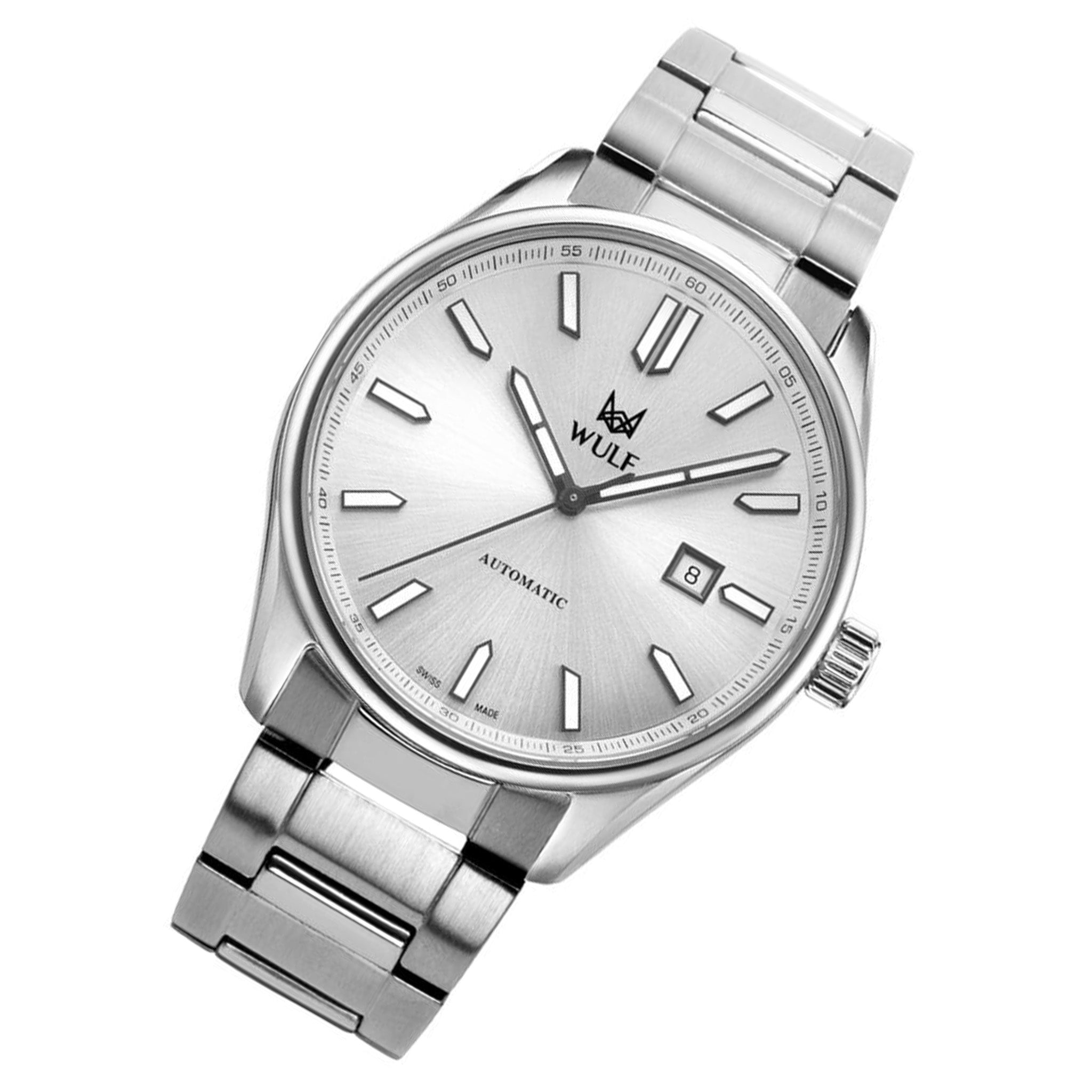 WULF Alpha 43mm Silver Steel Automatic Swiss Made Unisex Watch - WF04.01M