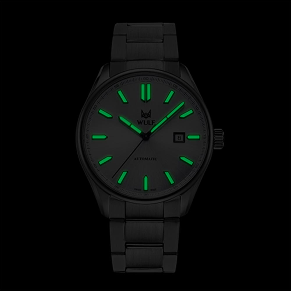 WULF Alpha 43mm Silver Steel Automatic Swiss Made Unisex Watch - WF04.01M