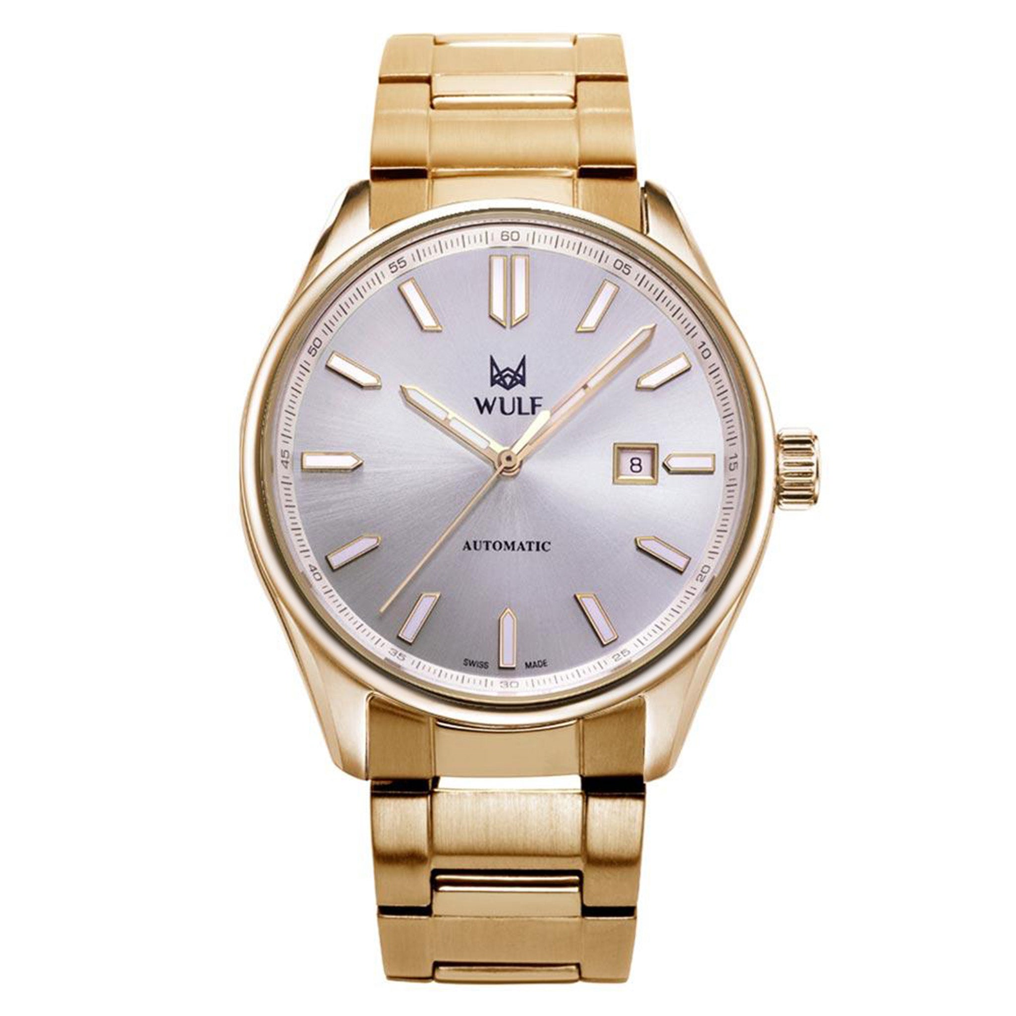 WULF Alpha 43mm Gold Steel Automatic Swiss Made Unisex Watch - WF04.05M