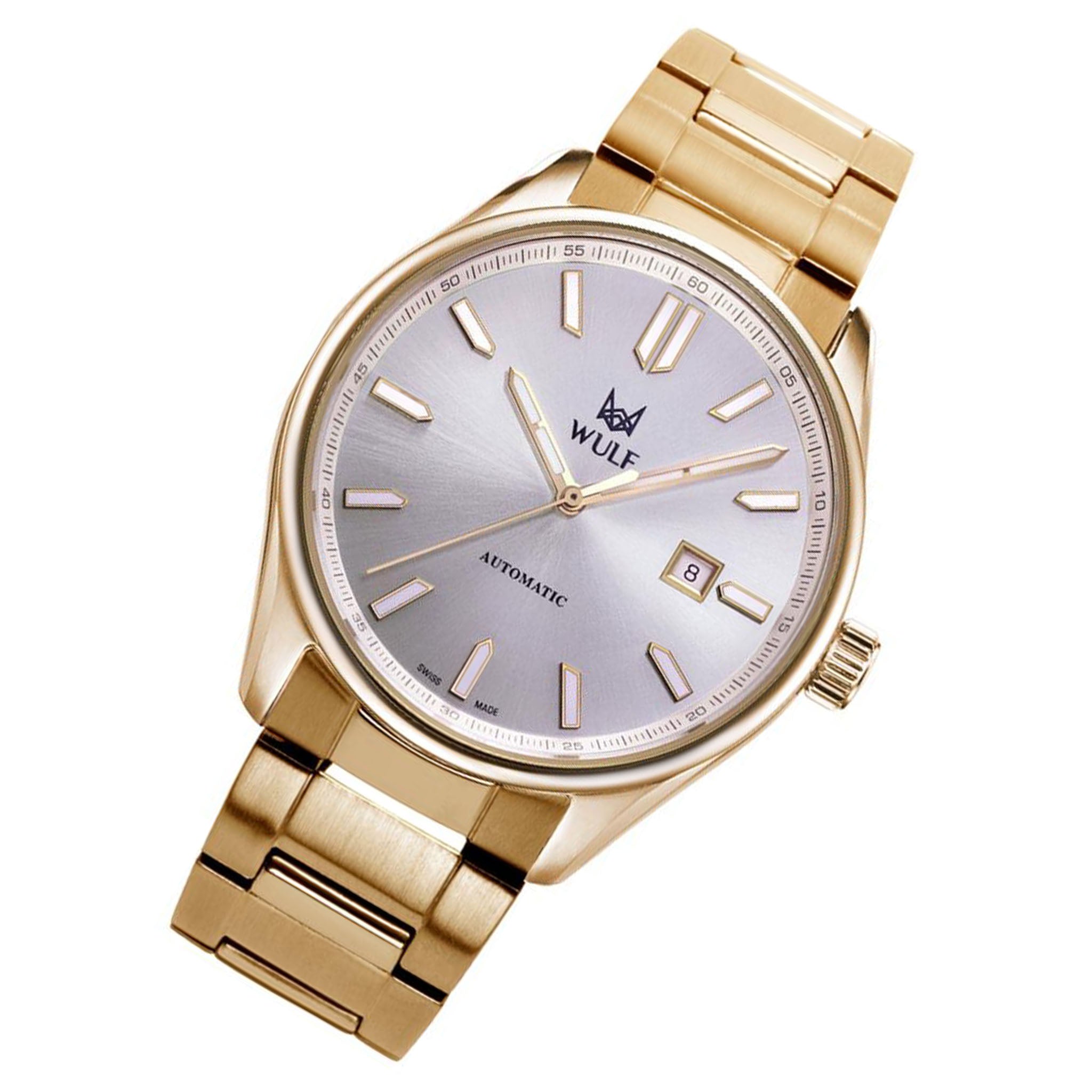 WULF Alpha 43mm Gold Steel Automatic Swiss Made Unisex Watch - WF04.05M
