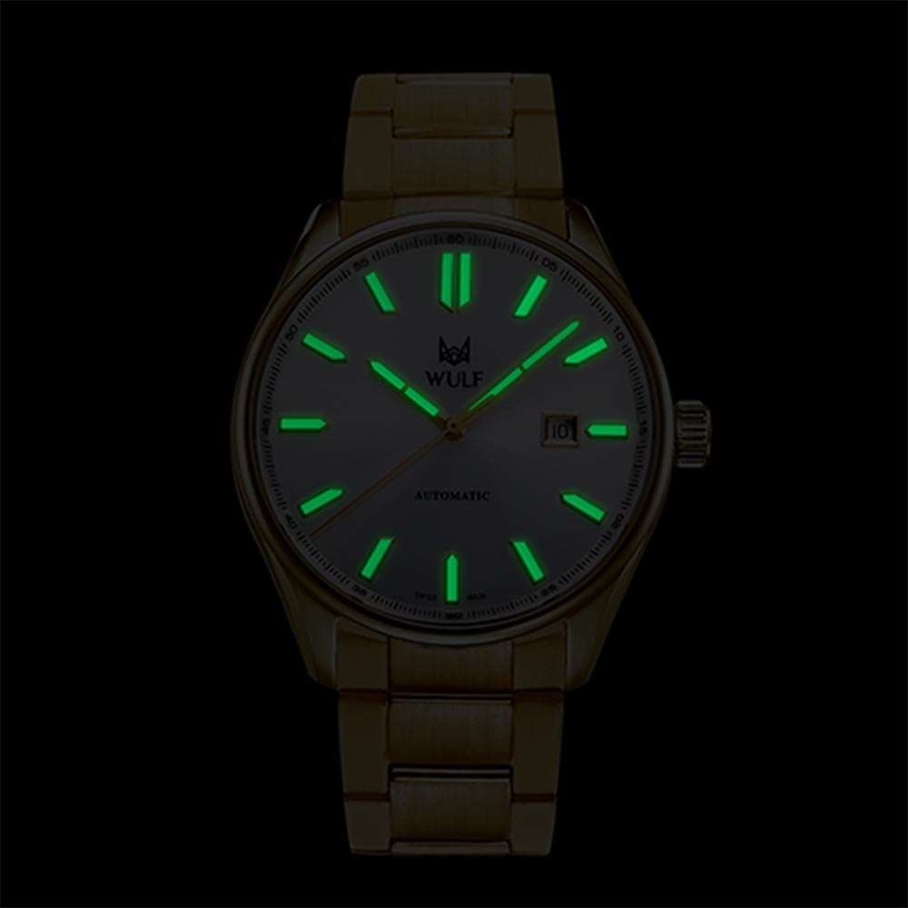 WULF Alpha 43mm Gold Steel Automatic Swiss Made Unisex Watch - WF04.05M