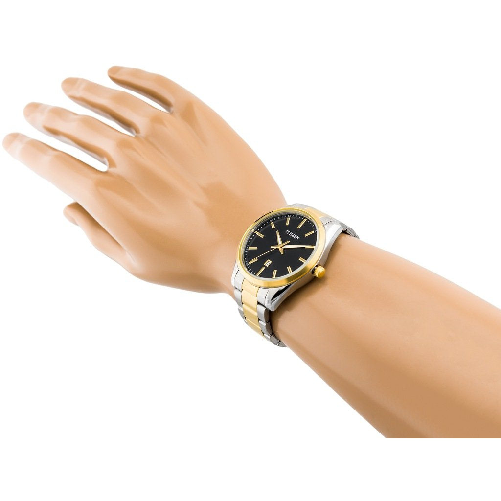 Citizen Gents Two-Tone Stainless Steel Black Dial Men's Watch - BI1034-52E