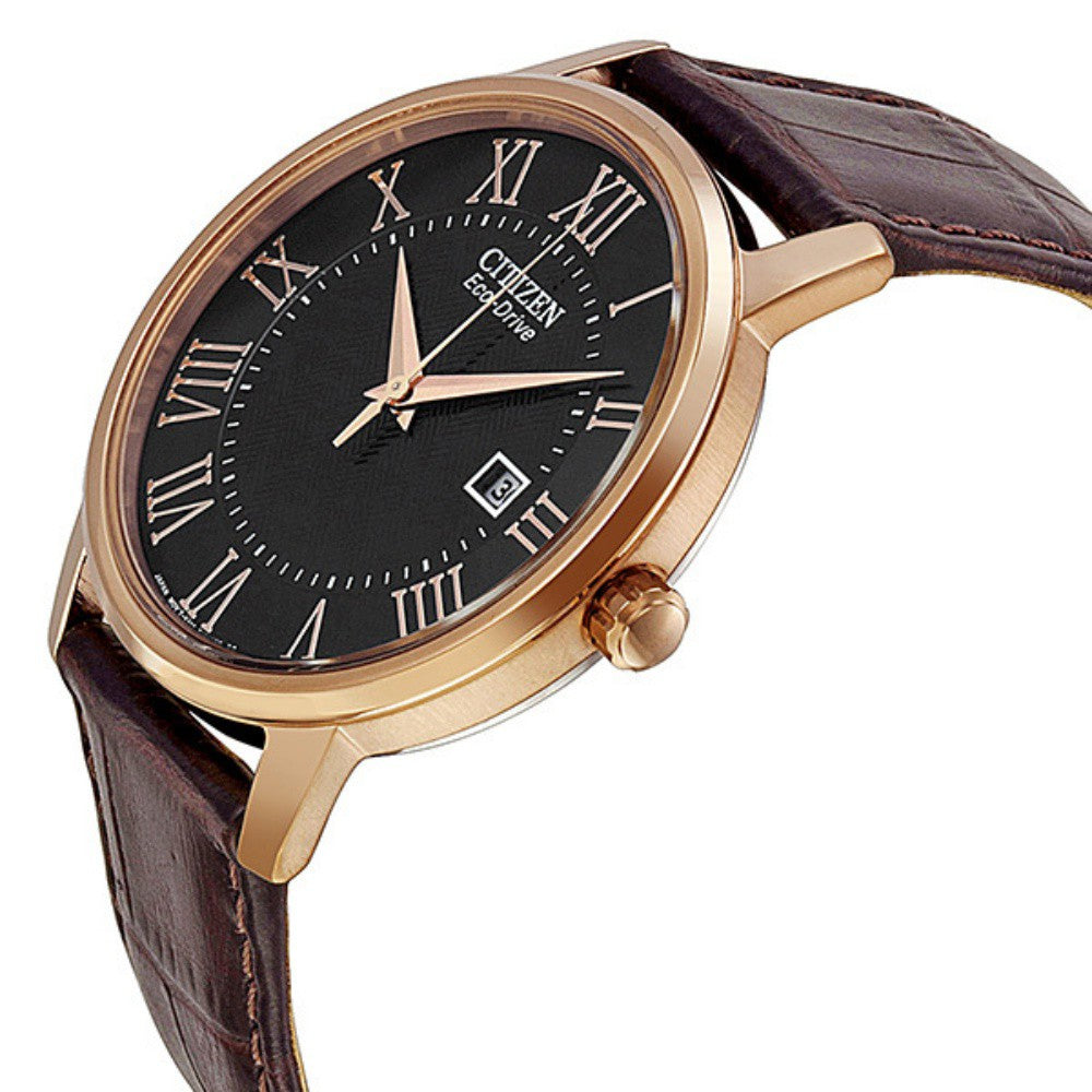Citizen Gents Eco-Drive Brown Leather Men's Watch - BM6759-03E