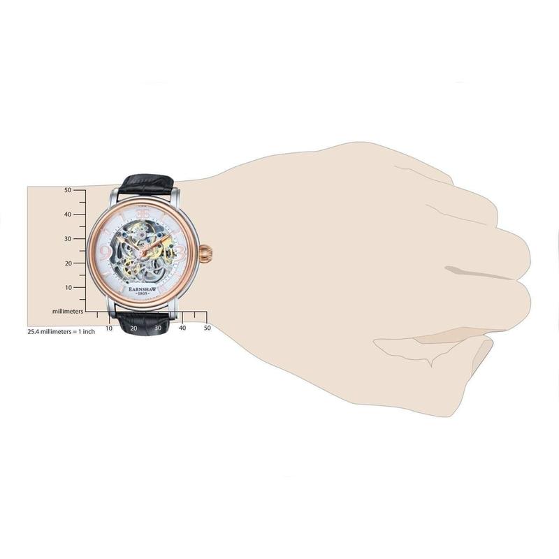 Earnshaw Longcase Automatic Leather Mens Watch - ES-8011-03