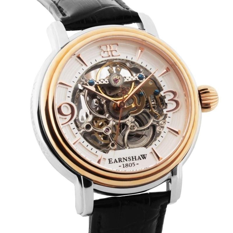 Earnshaw Longcase Automatic Leather Men's Watch - ES-8011-06