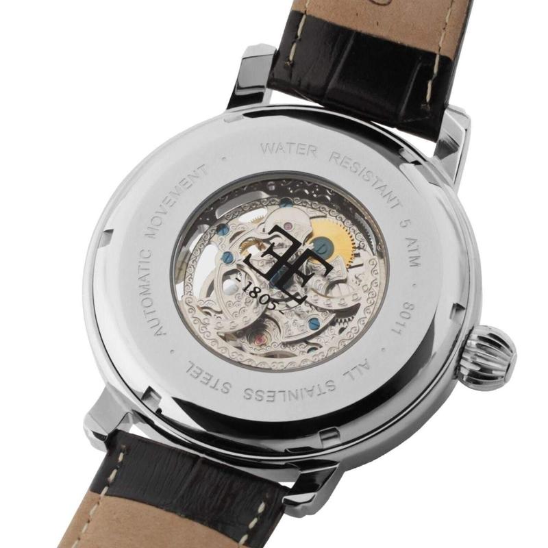Earnshaw Longcase Automatic Leather Men's Watch - ES-8011-06