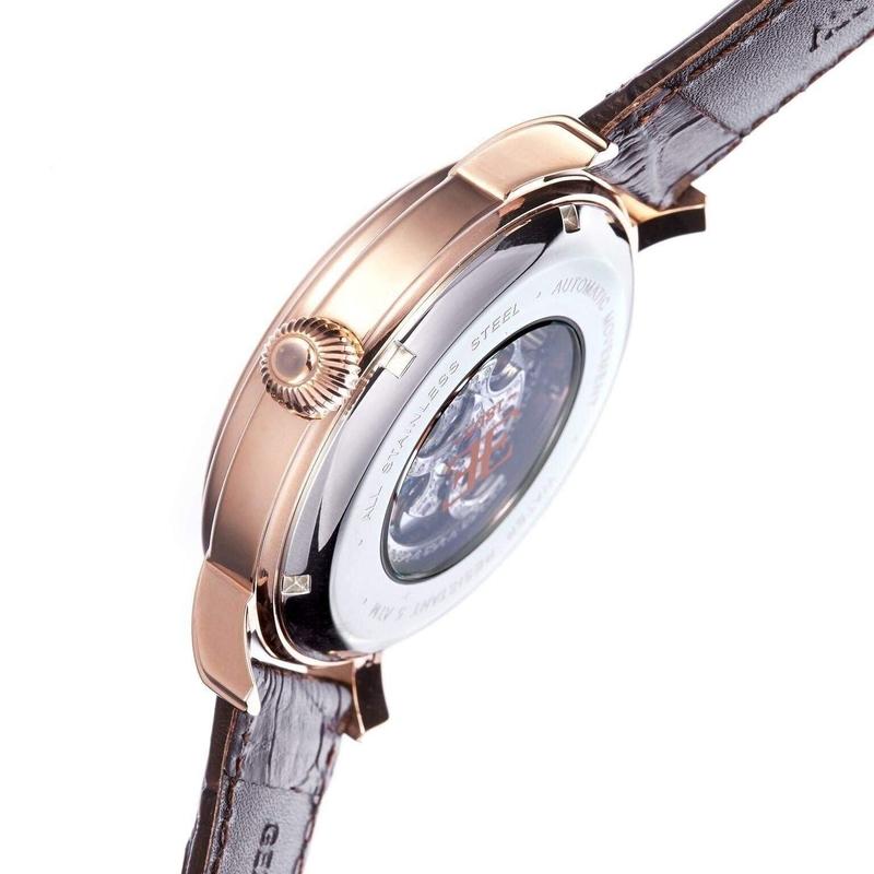 Earnshaw Longcase Men's Automatic Leather Watch - ES-8011-07