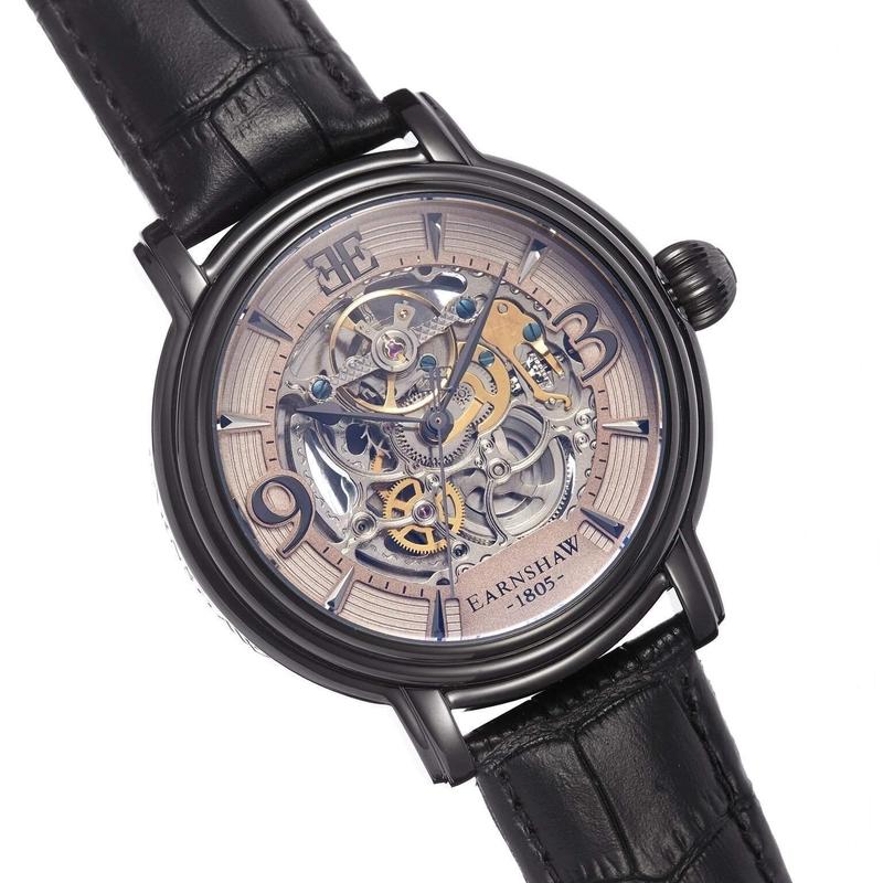 Earnshaw Longcase Men's Automatic Leather Watch - ES-8011-08