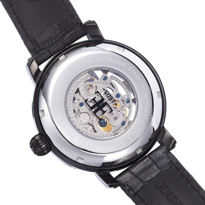 Earnshaw Longcase Men's Automatic Leather Watch - ES-8011-08