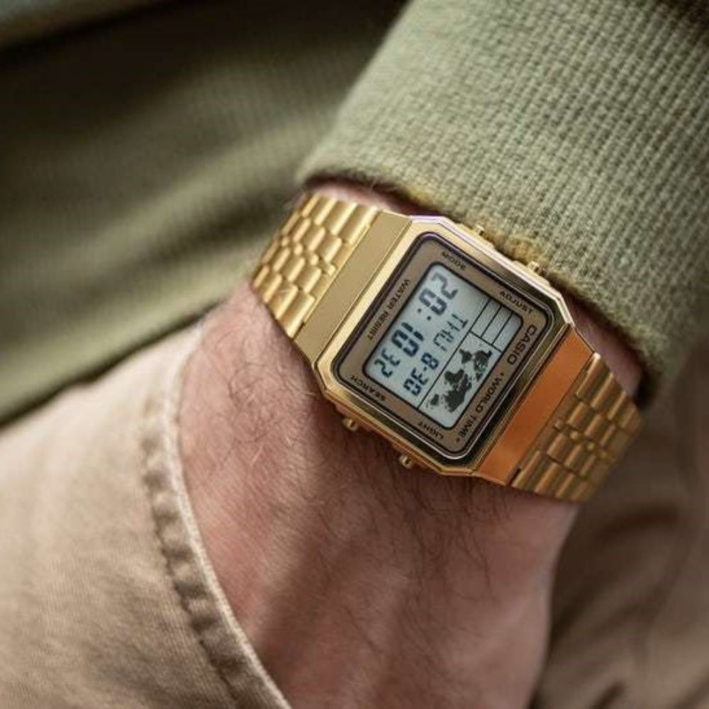 Casio Retro Gold Steel Digital Dial Unisex Watch - A500WGA-9D