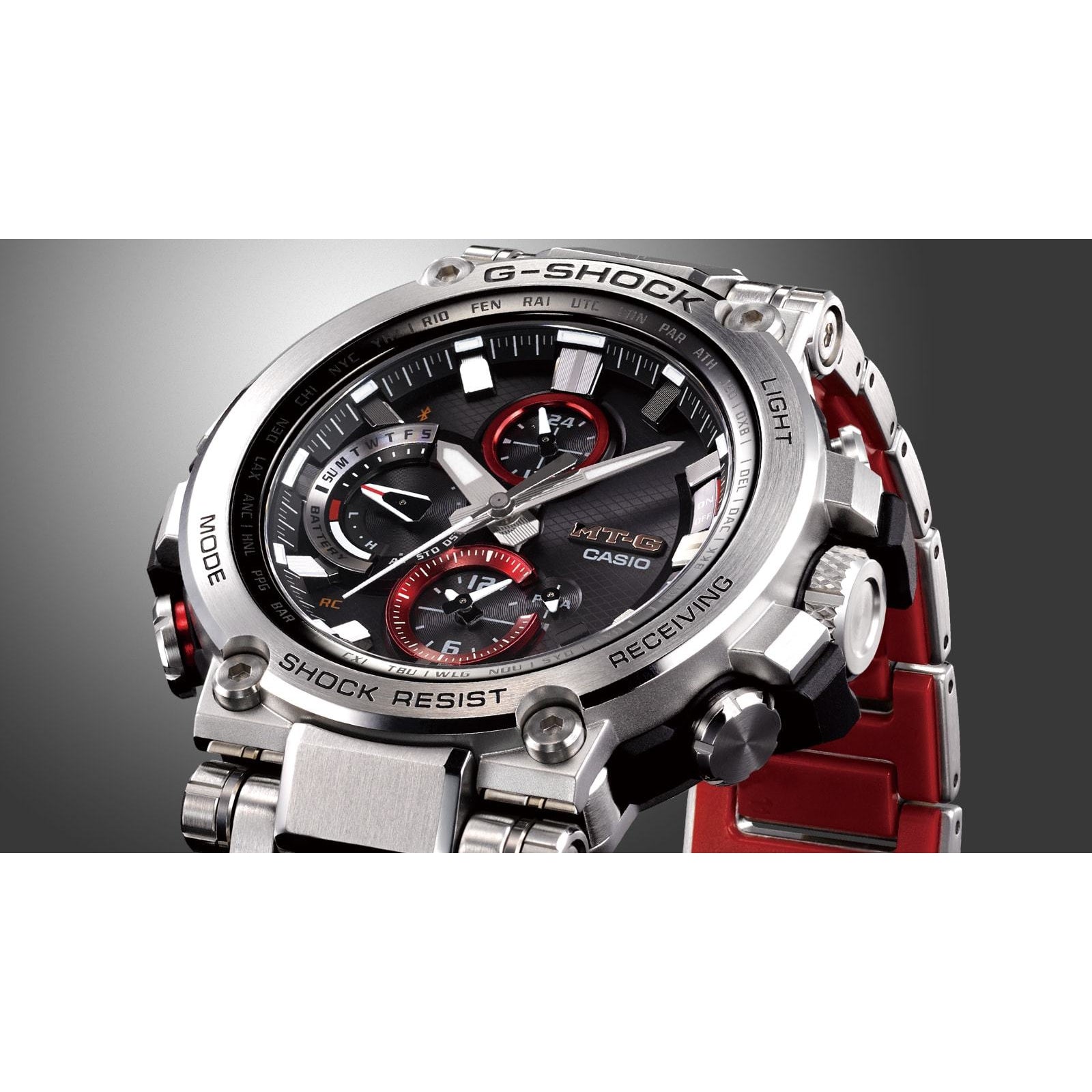 Casio G-SHOCK MT-G Bluetooth & Multiband 6 Solar Powered Stainless Steel Men's Watch - MTGB1000D-1A
