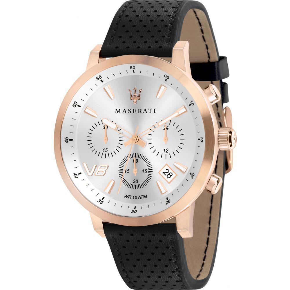 MASERATI GT Rose Gold Case Black Leather Men's Watch -R8871134001-The Watch Factory Australia
