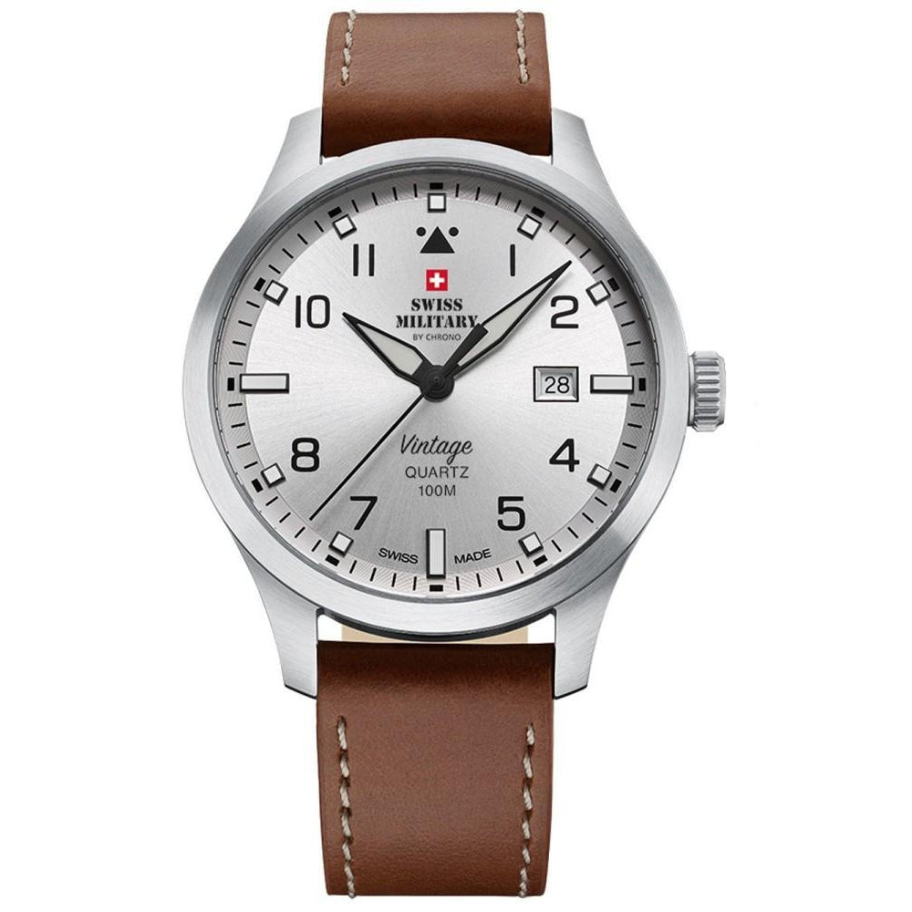 Swiss Military Brown Leather Men's Watch - SM34078.05