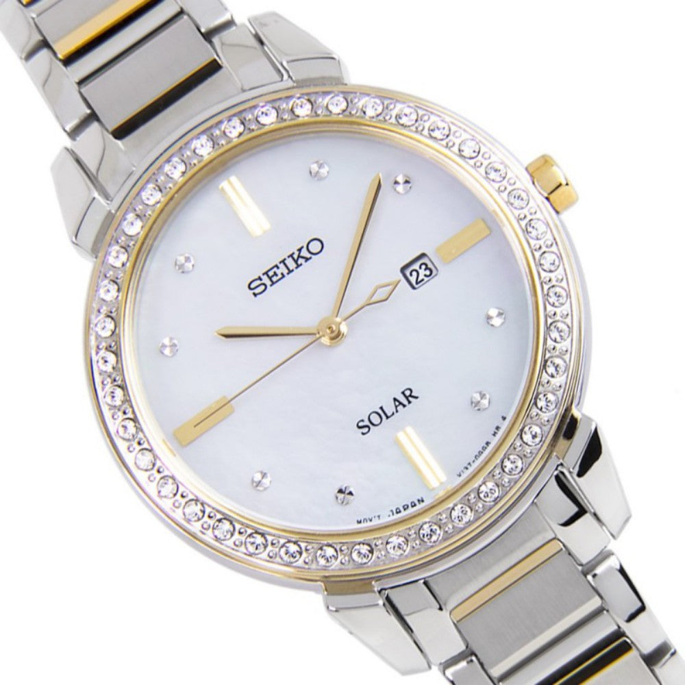 Seiko Conceptual Solar Powered Crystal Encrusted Ladies Watch - SUT328P