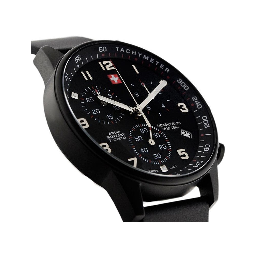 Swiss Military Chronograph Leather Mens Watch - SM34012.08