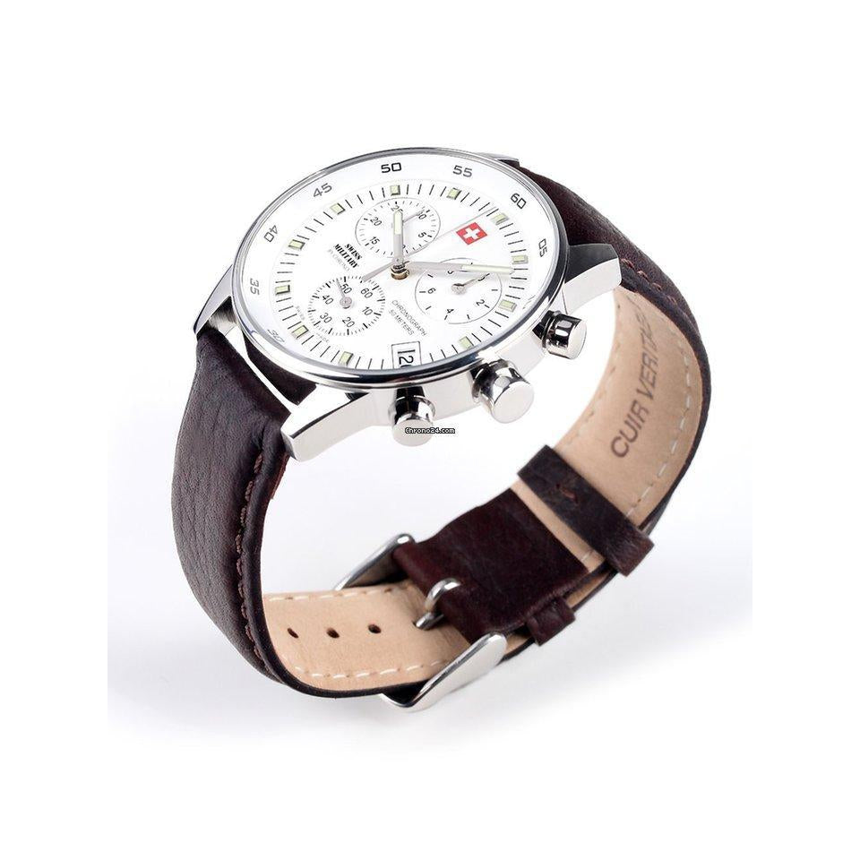 Swiss Military Leather Men's Chronograph Watch - SM34012.11