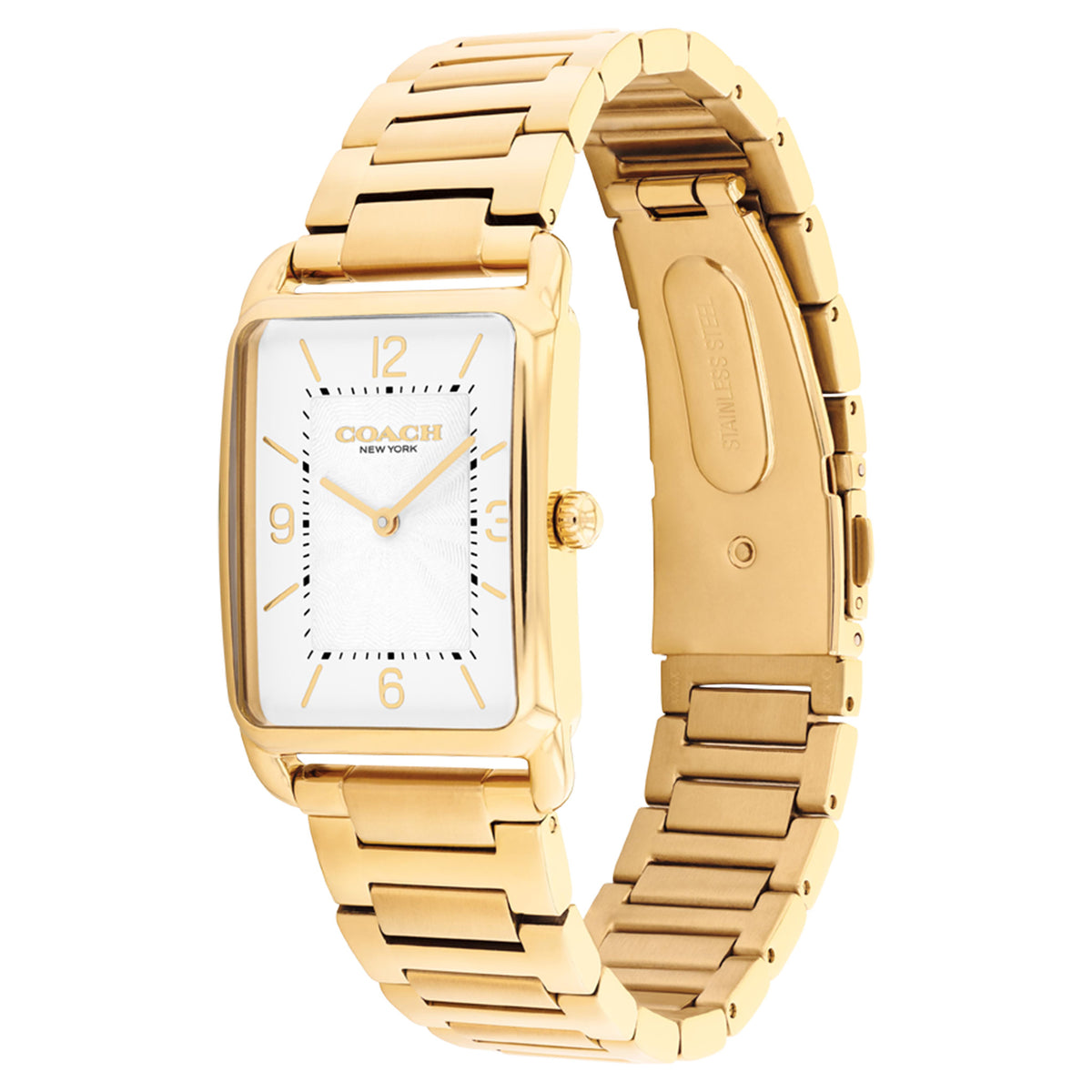 Coach  Gold Steel Silver White Dial Unisex Watch - 14400048