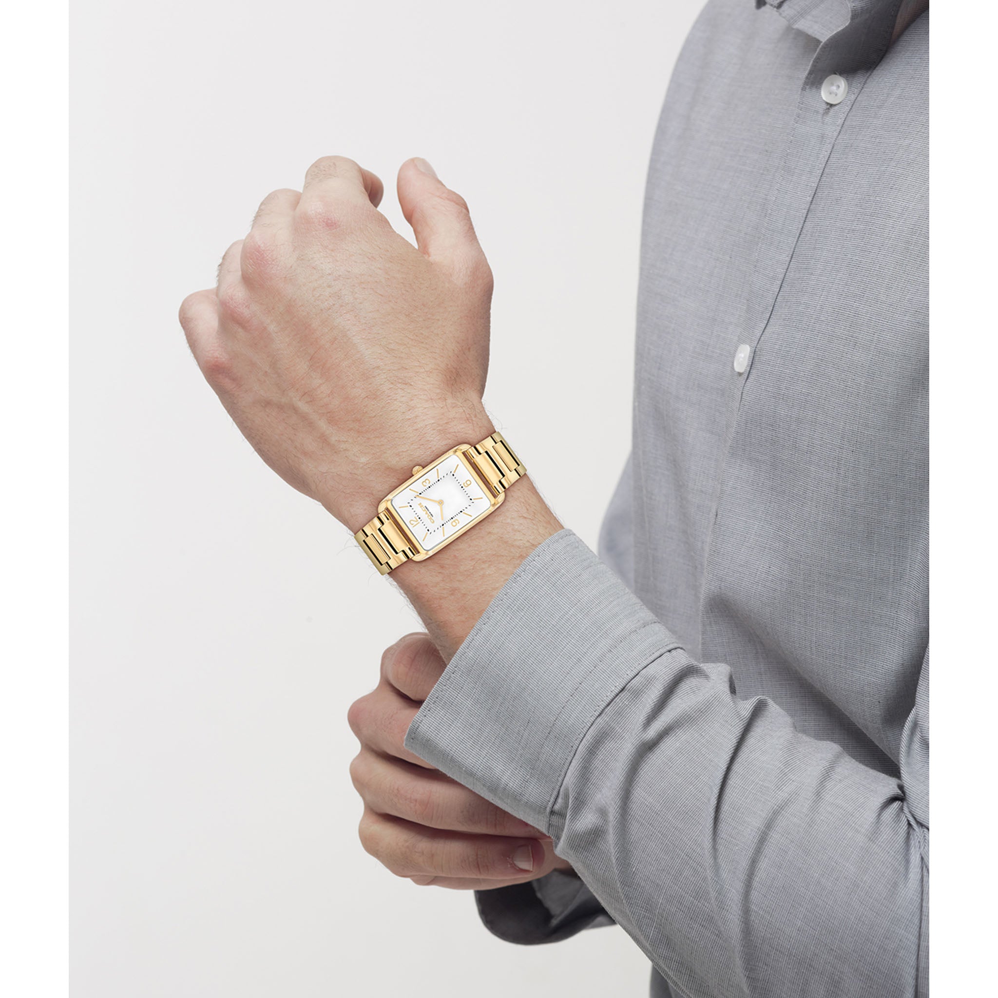 Coach  Gold Steel Silver White Dial Unisex Watch - 14400048