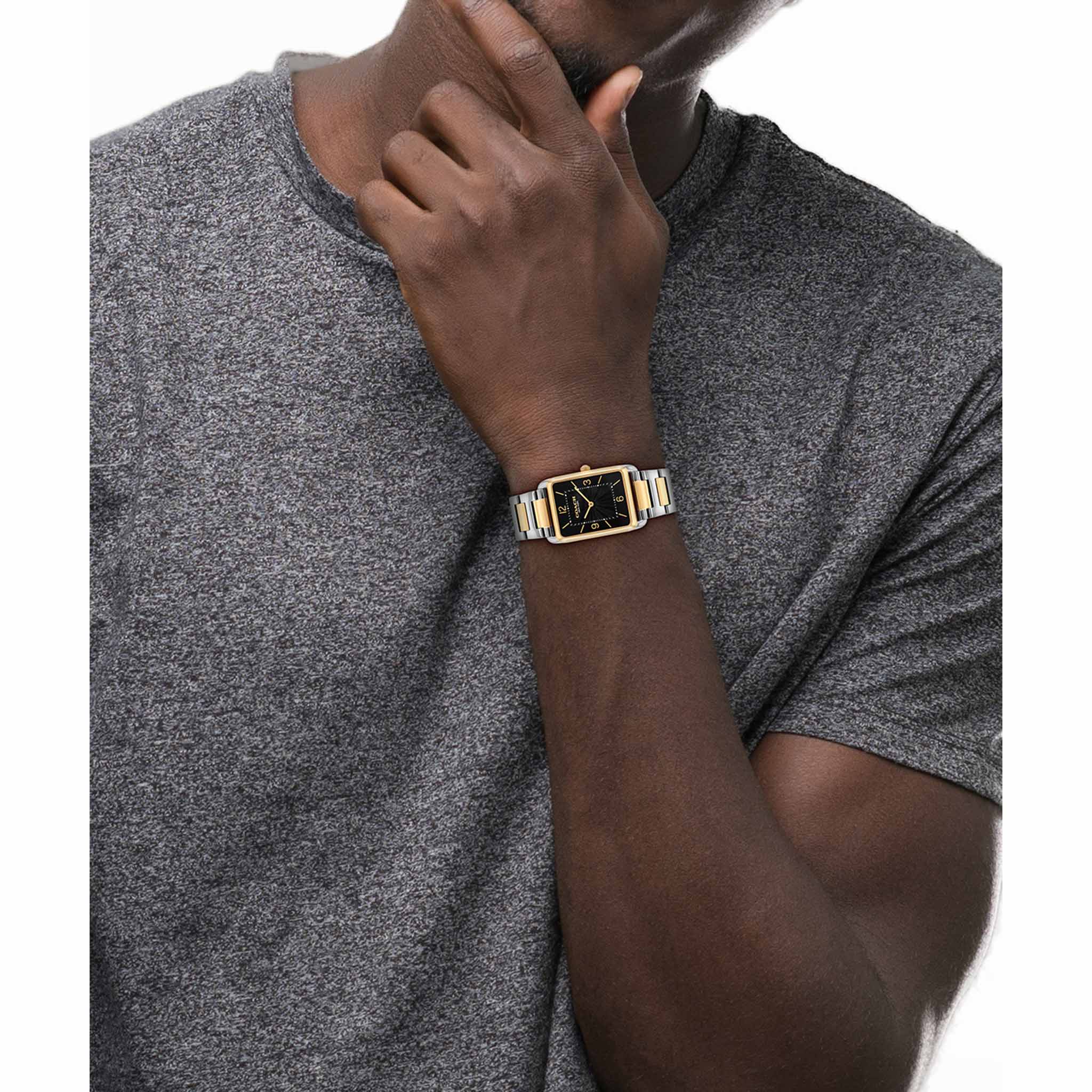 Coach Two-Tone Steel Black Dial Unisex Watch - 14400050