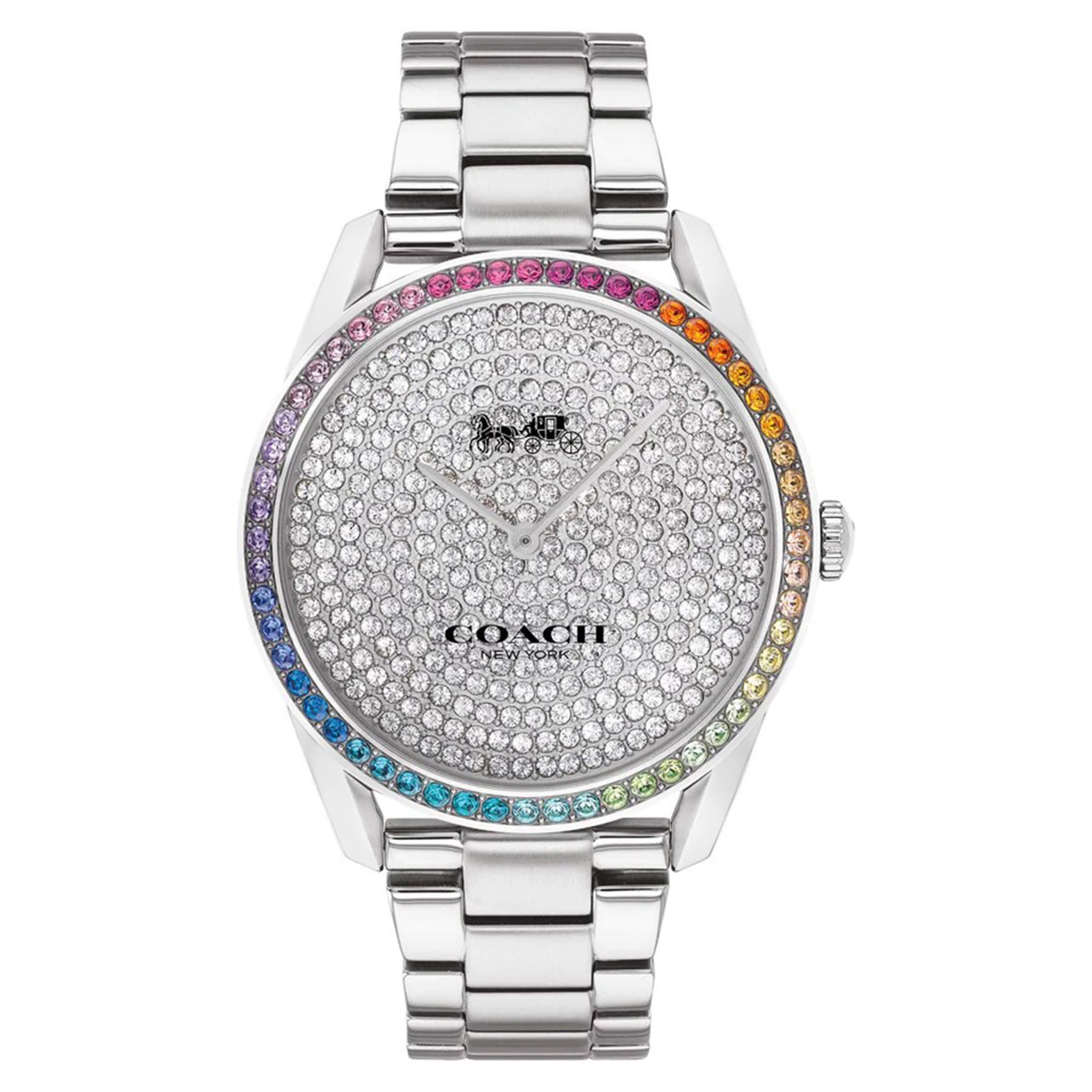 Coach Preston Rainbow Crystal and  Silver Steel Women's Watch - 14503658