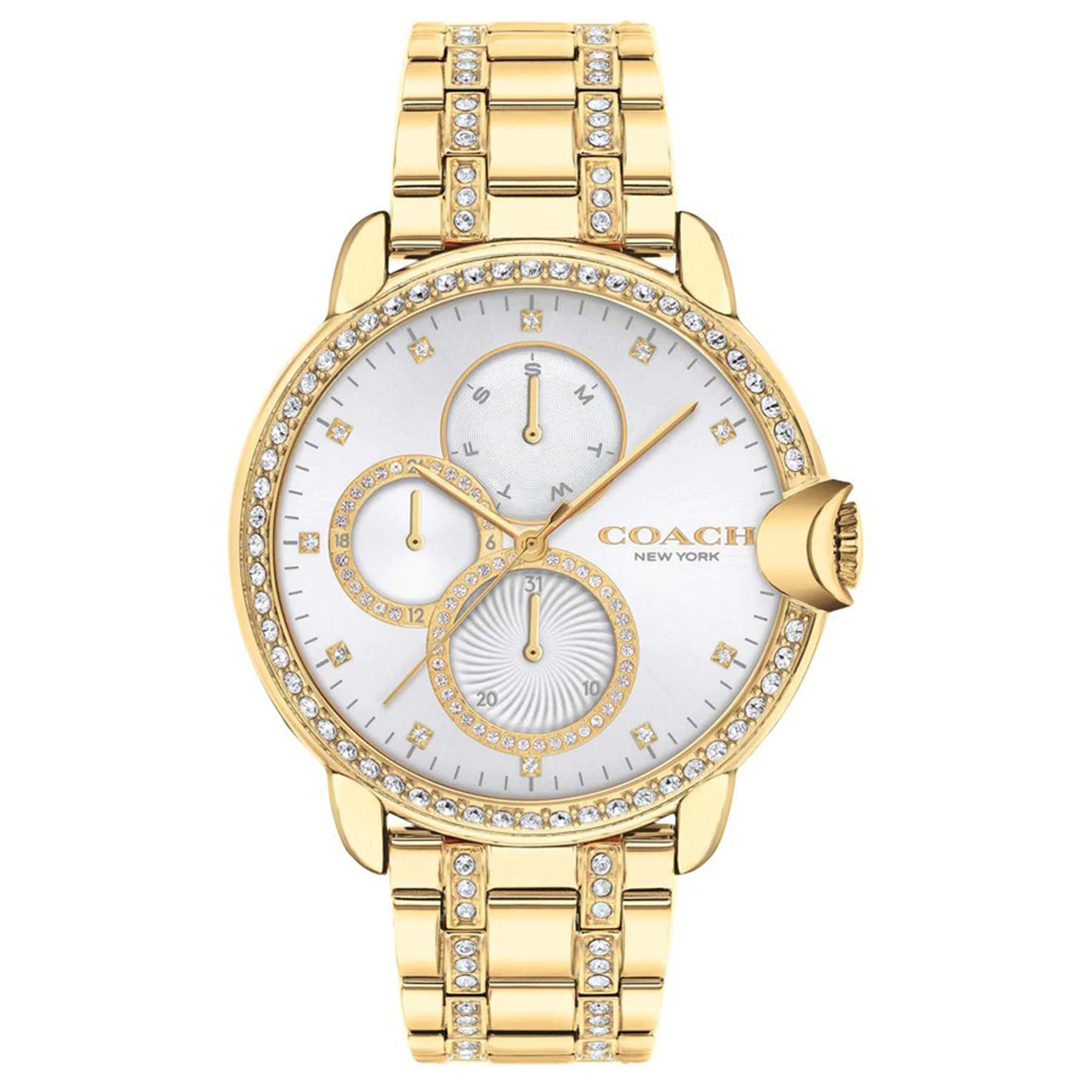 Coach Arden Gold Steel with Crystals Women's Multi-function Watch - 14503862