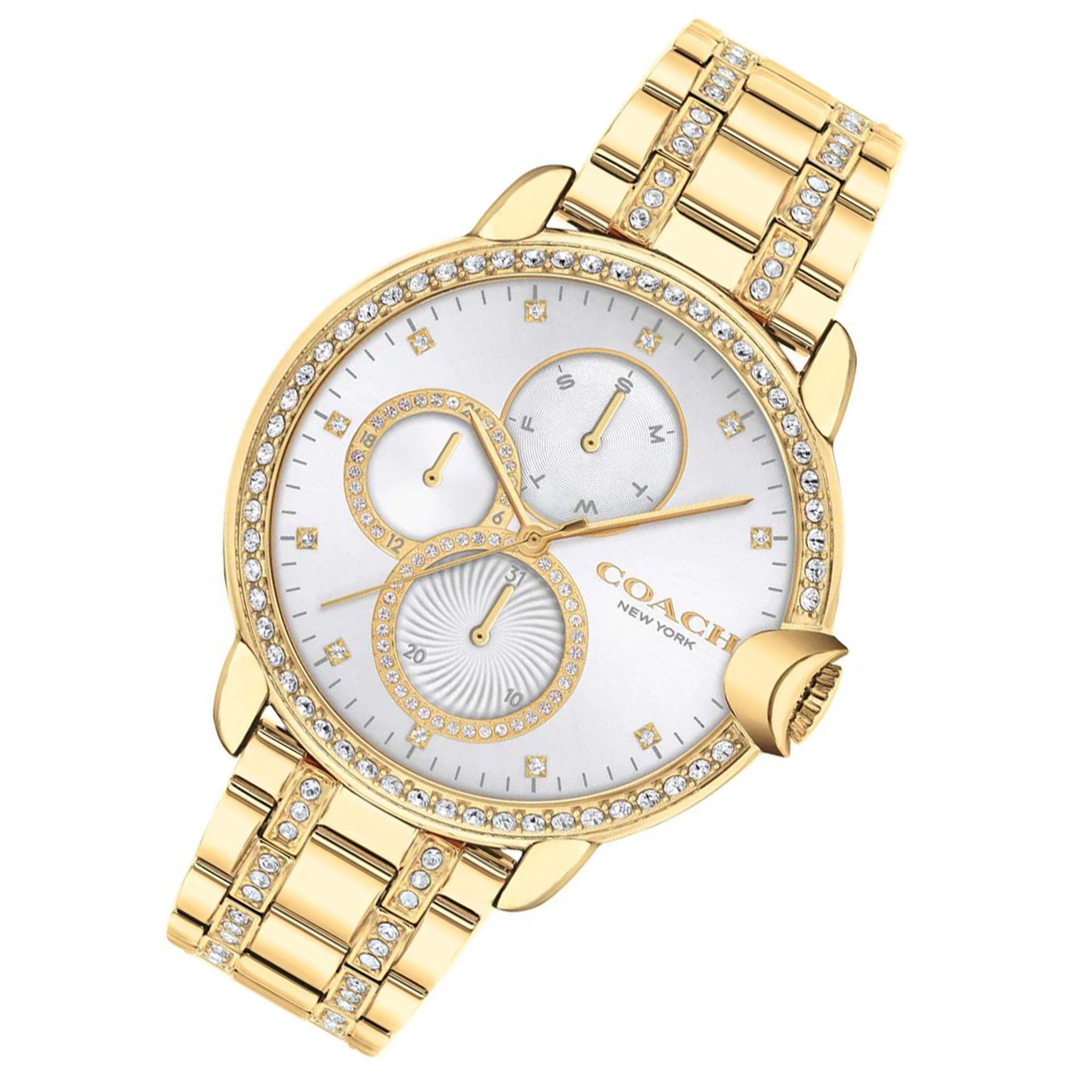 Coach Arden Gold Steel with Crystals Women's Multi-function Watch - 14503862
