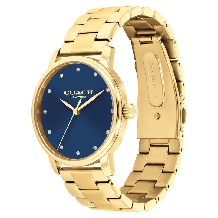 Coach Gold Steel Blue Dial Women's Watch - 14503970