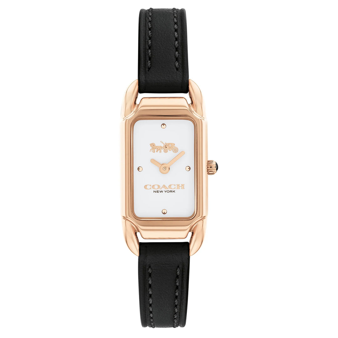 Coach Black Leather Band Ivory Dial Women's Watch - 14504027