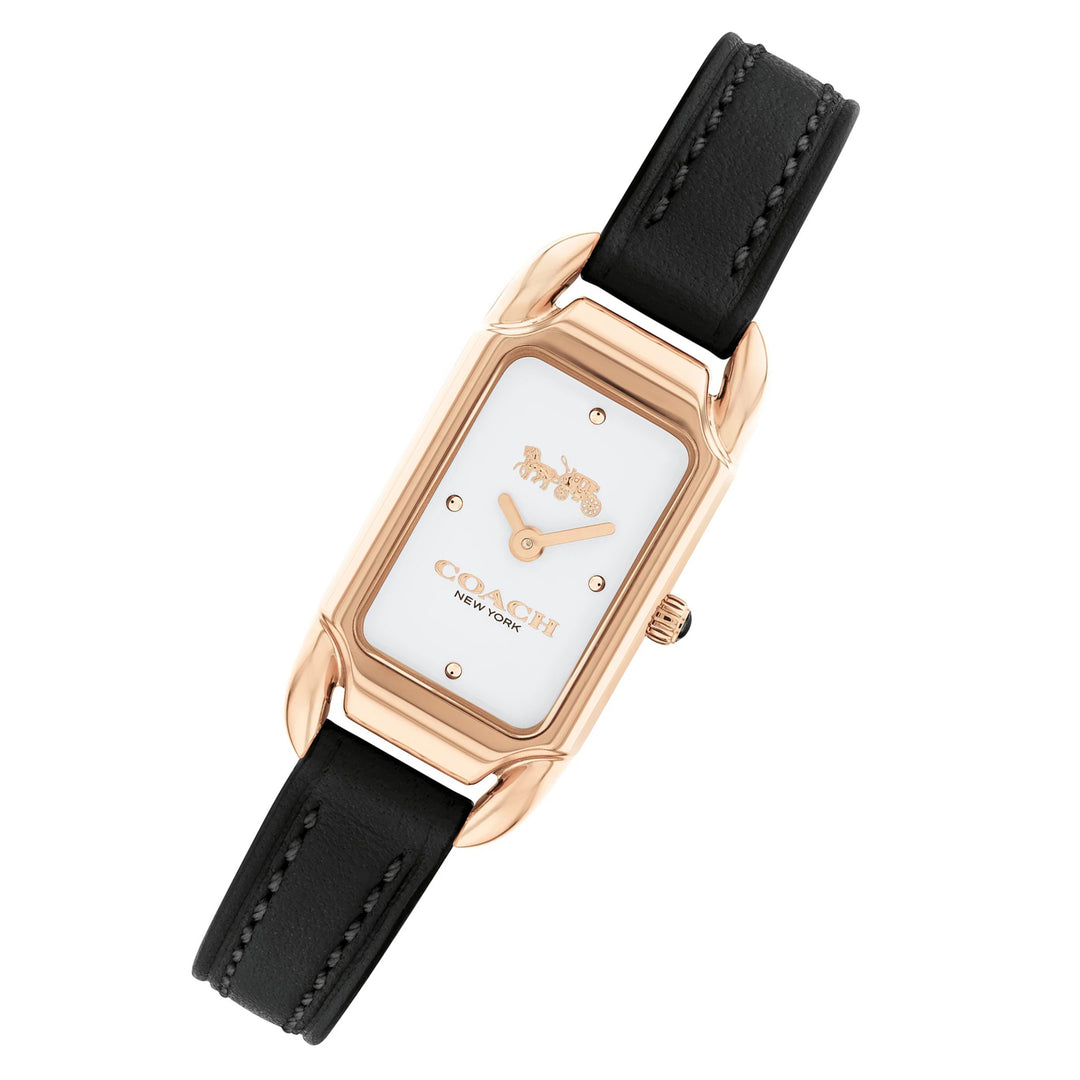 Coach Black Leather Band Ivory Dial Women's Watch - 14504027