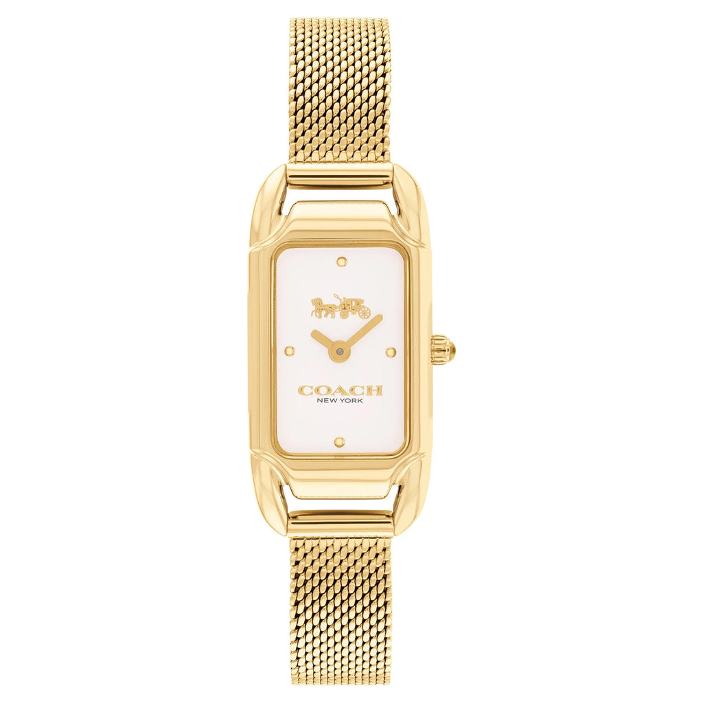 Coach Gold Mesh Silver White Dial Women's Watch - 14504033