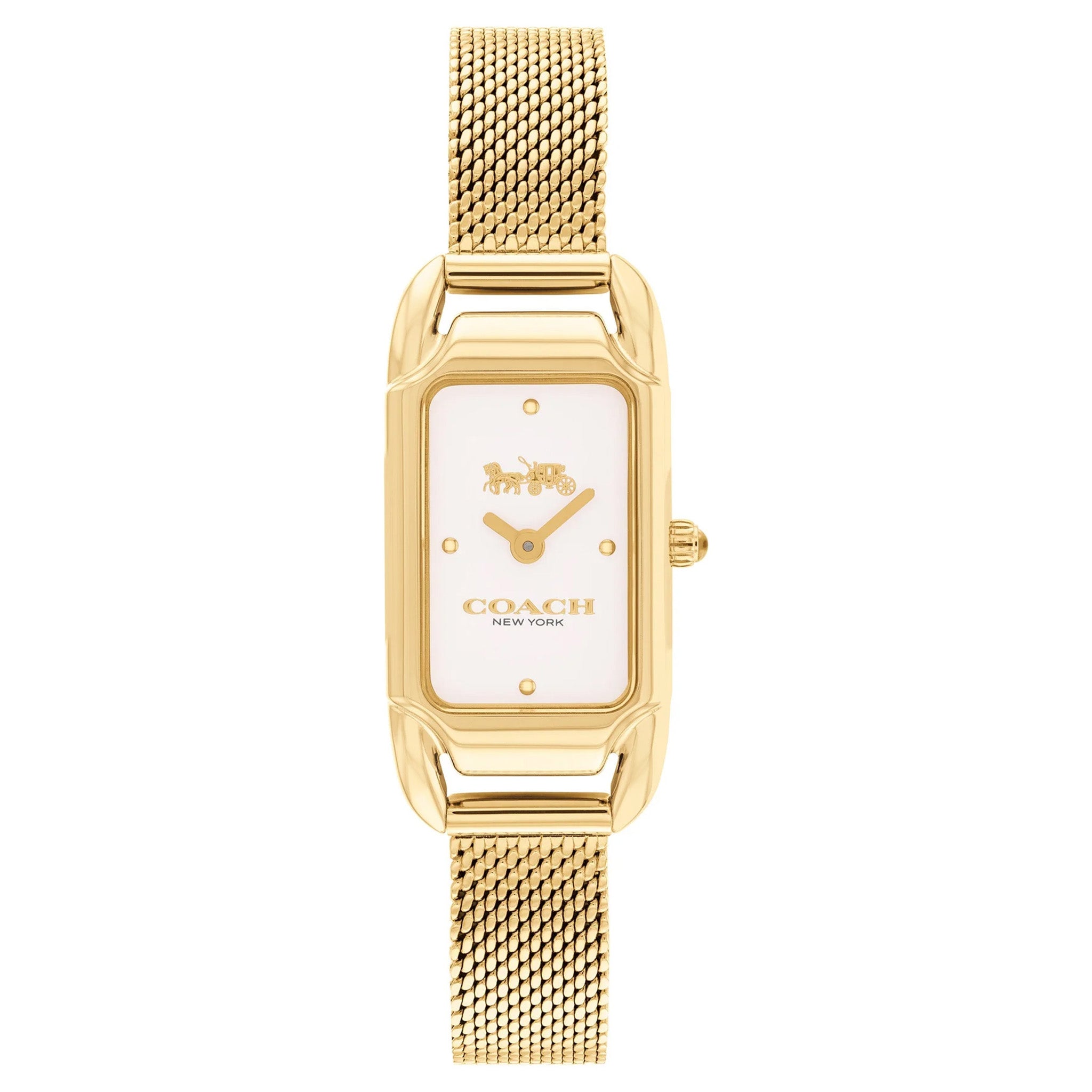 Coach Gold Mesh Silver White Dial Women's Watch - 14504033