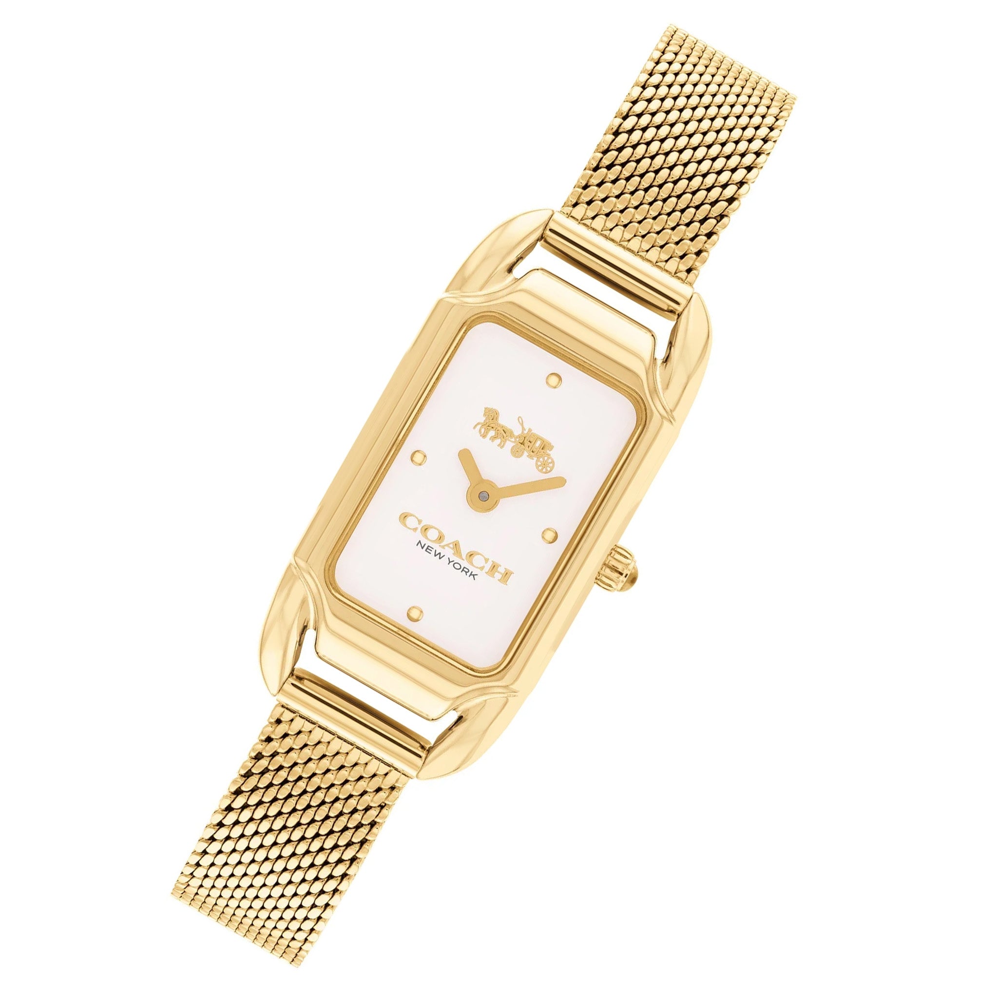 Coach Gold Mesh Silver White Dial Women's Watch - 14504033