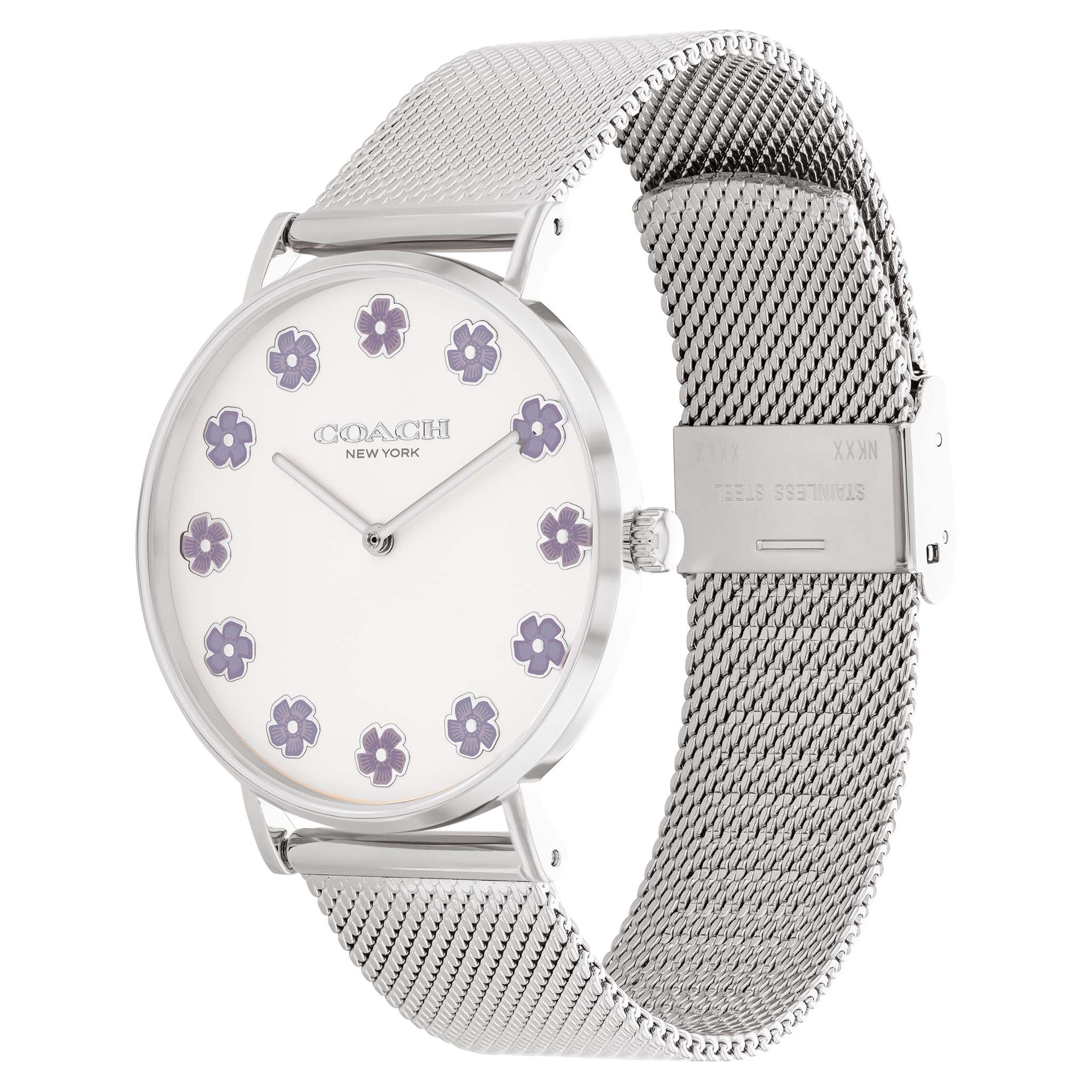 Coach Steel Mesh White Dial Women's Watch - 14504100