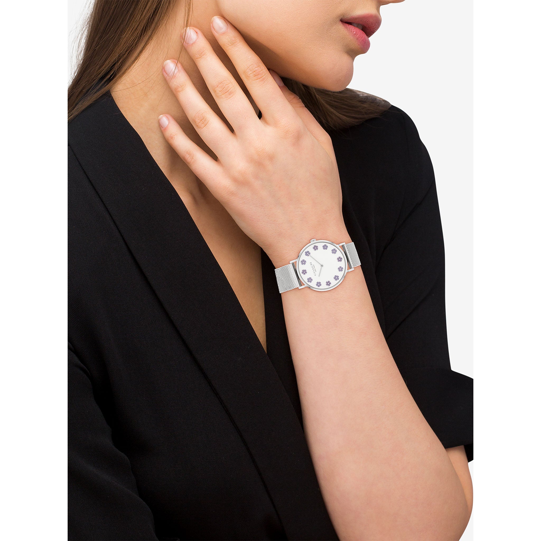 Coach Steel Mesh White Dial Women's Watch - 14504100