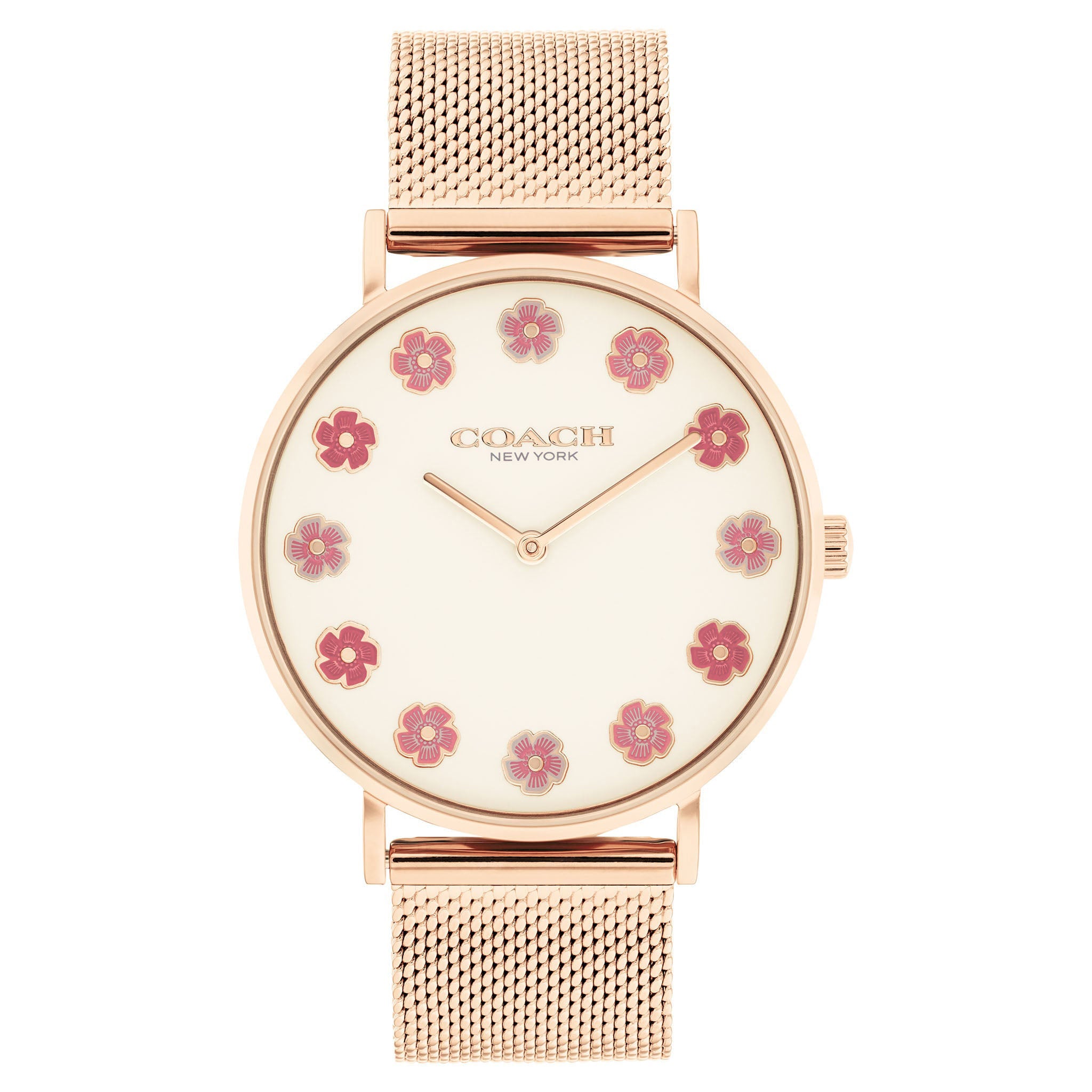 Coach Rose Gold Steel Mesh Chalk Dial Women's Watch - 14504101
