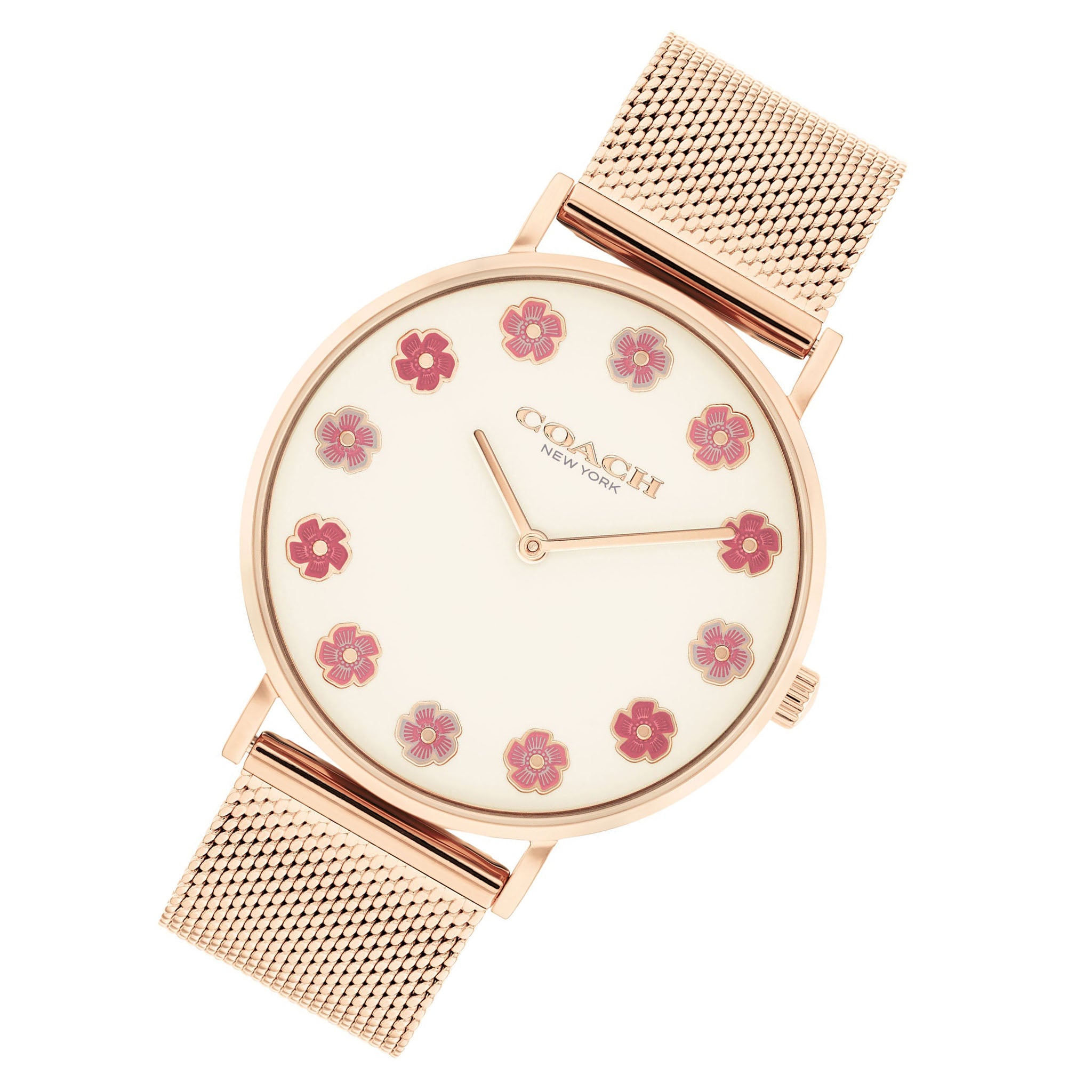 Coach Rose Gold Steel Mesh Chalk Dial Women's Watch - 14504101