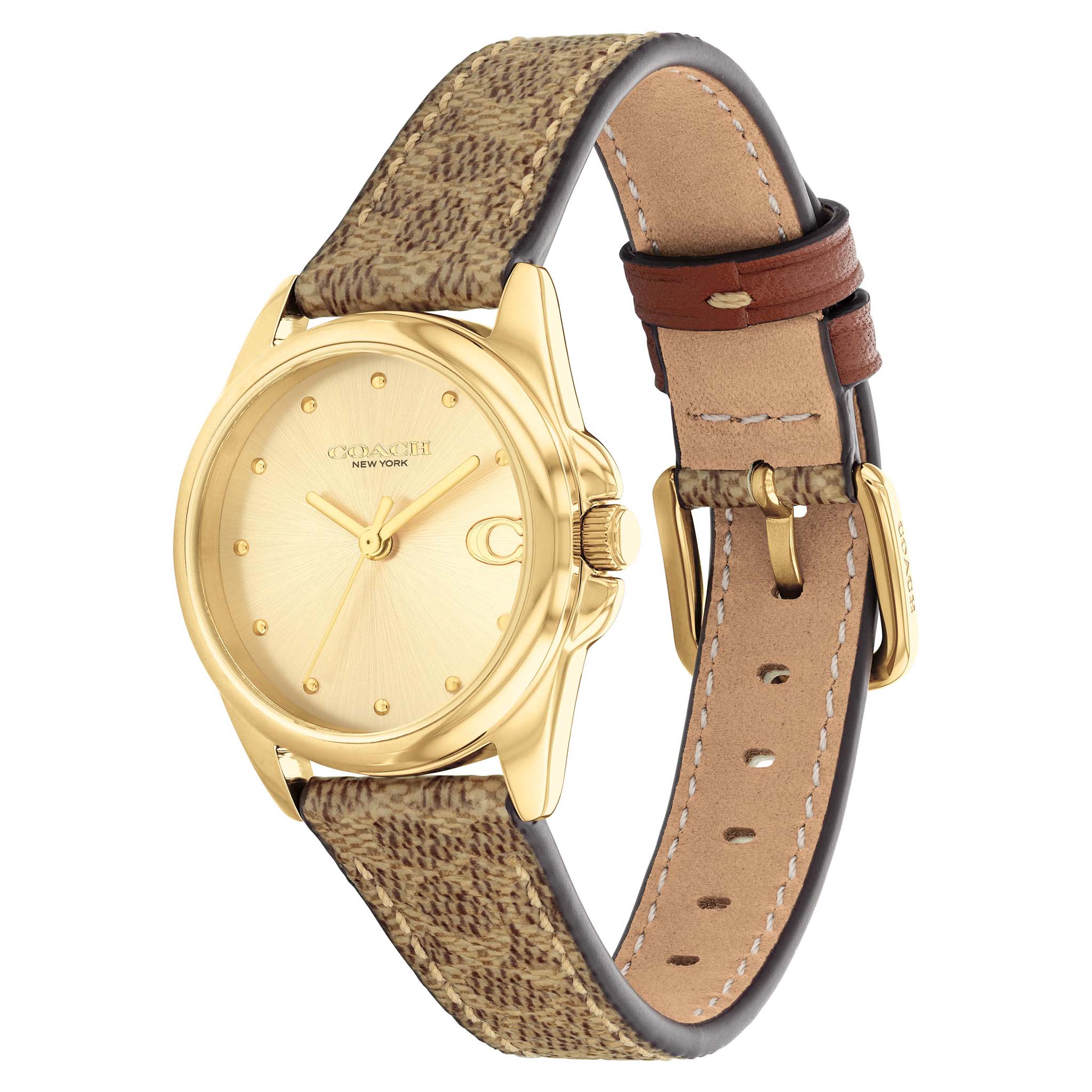 Coach Brown Leather Champagne Dial Women's Watch - 14504107