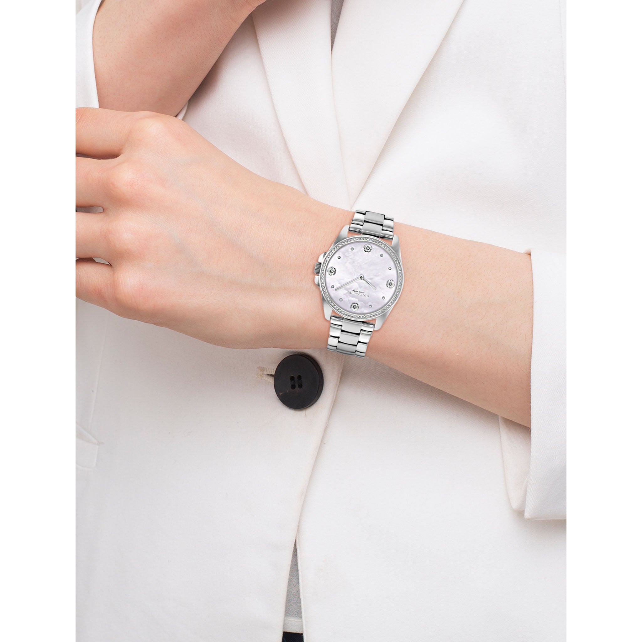 Coach Stainless Steel Lavender Mother of Pearl & Stone Dial Women's Watch - 14504108