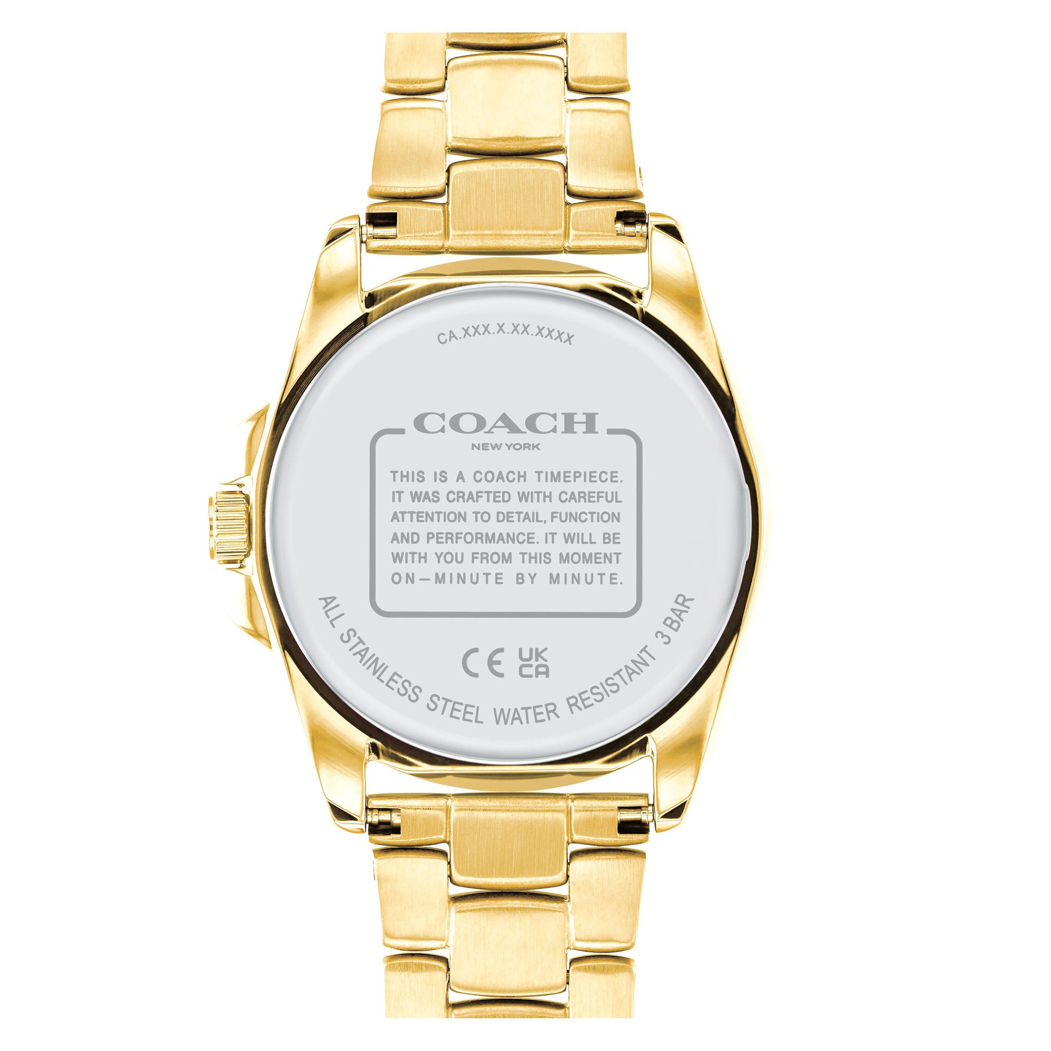 Coach Gold Steel White Mother of Pearl & Stone Dial Women's Watch - 14504109