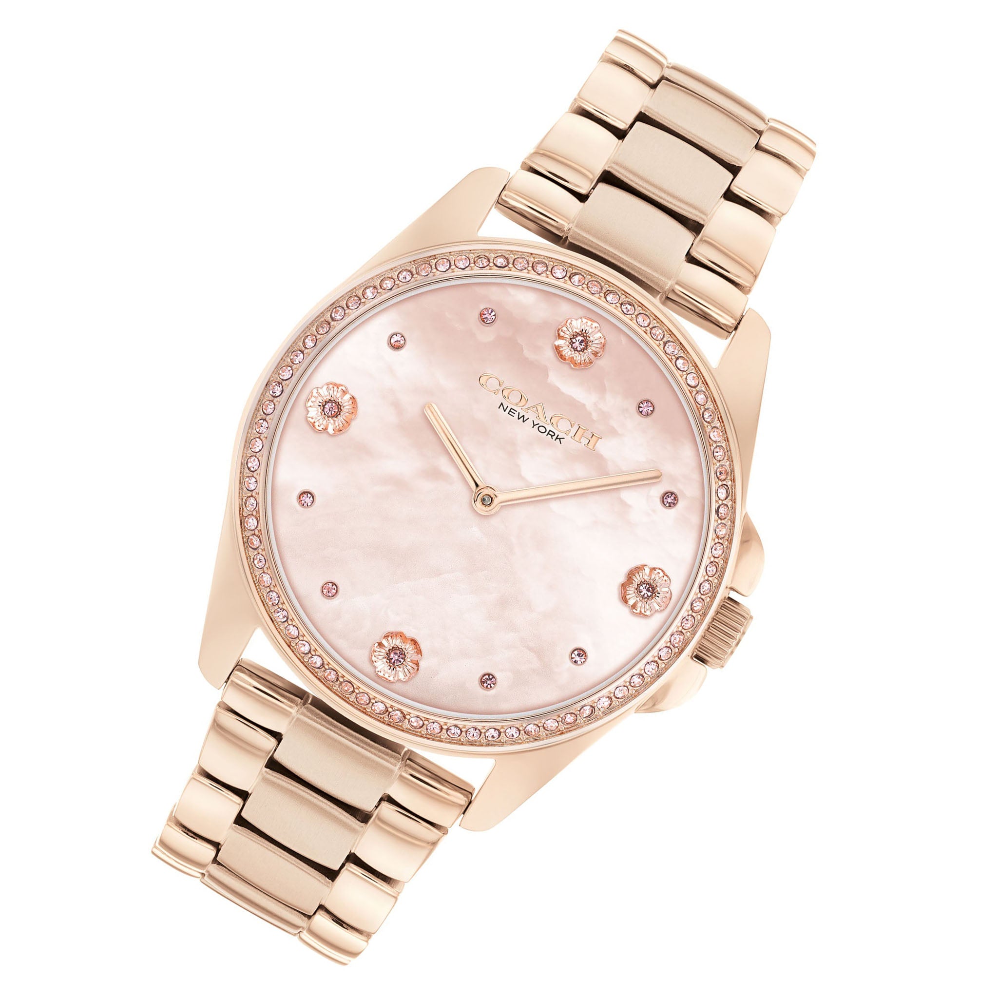 Coach Rose Gold Steel Blush Mother of Pearl & Stone Dial Women's Watch - 14504110